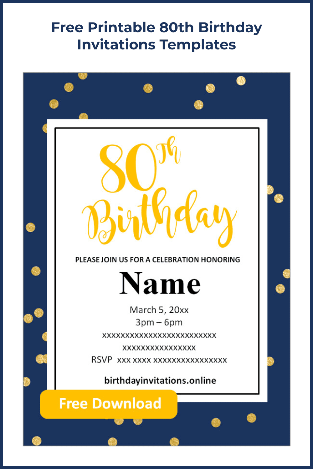 10 Best 80th Birthday Invitations For 2021 Free And Premium Options