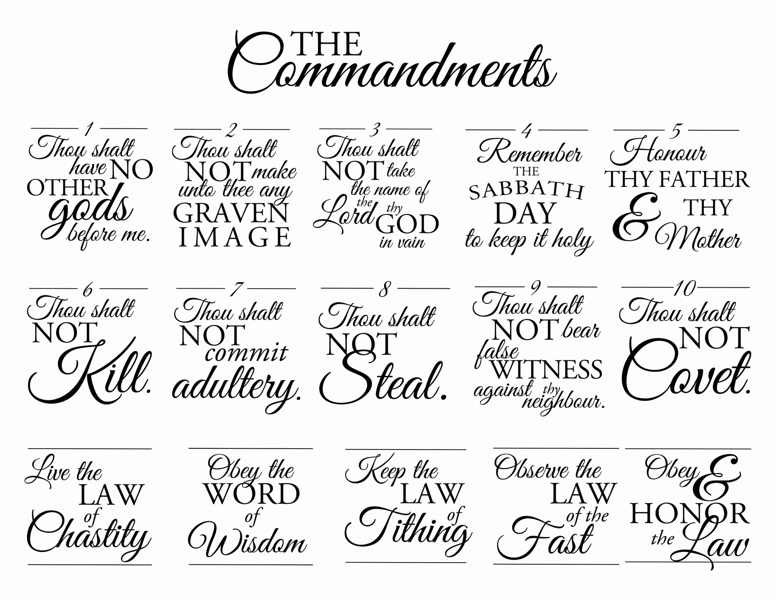 Free Printable 10 Commandments Template