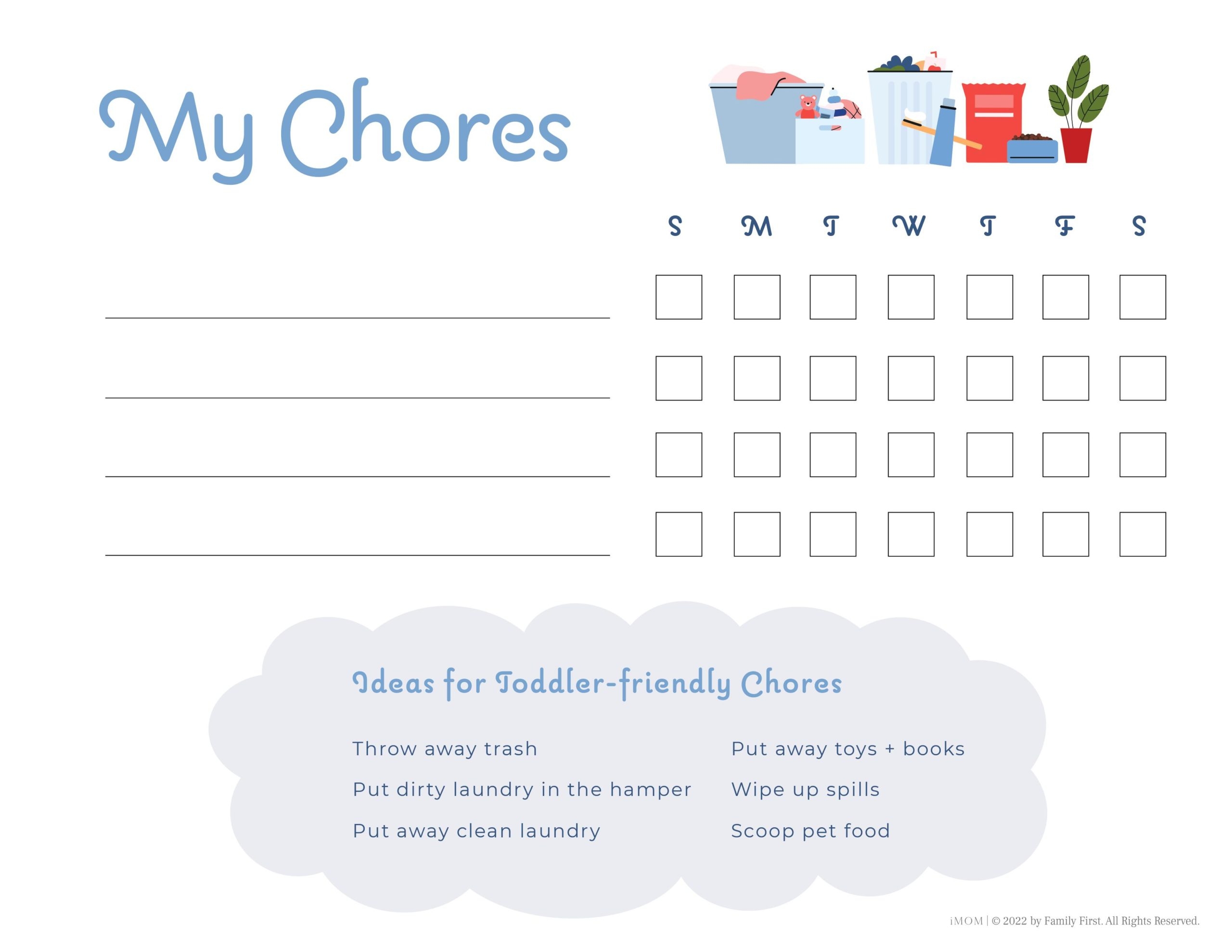 Chore Chart Template Free Printable
