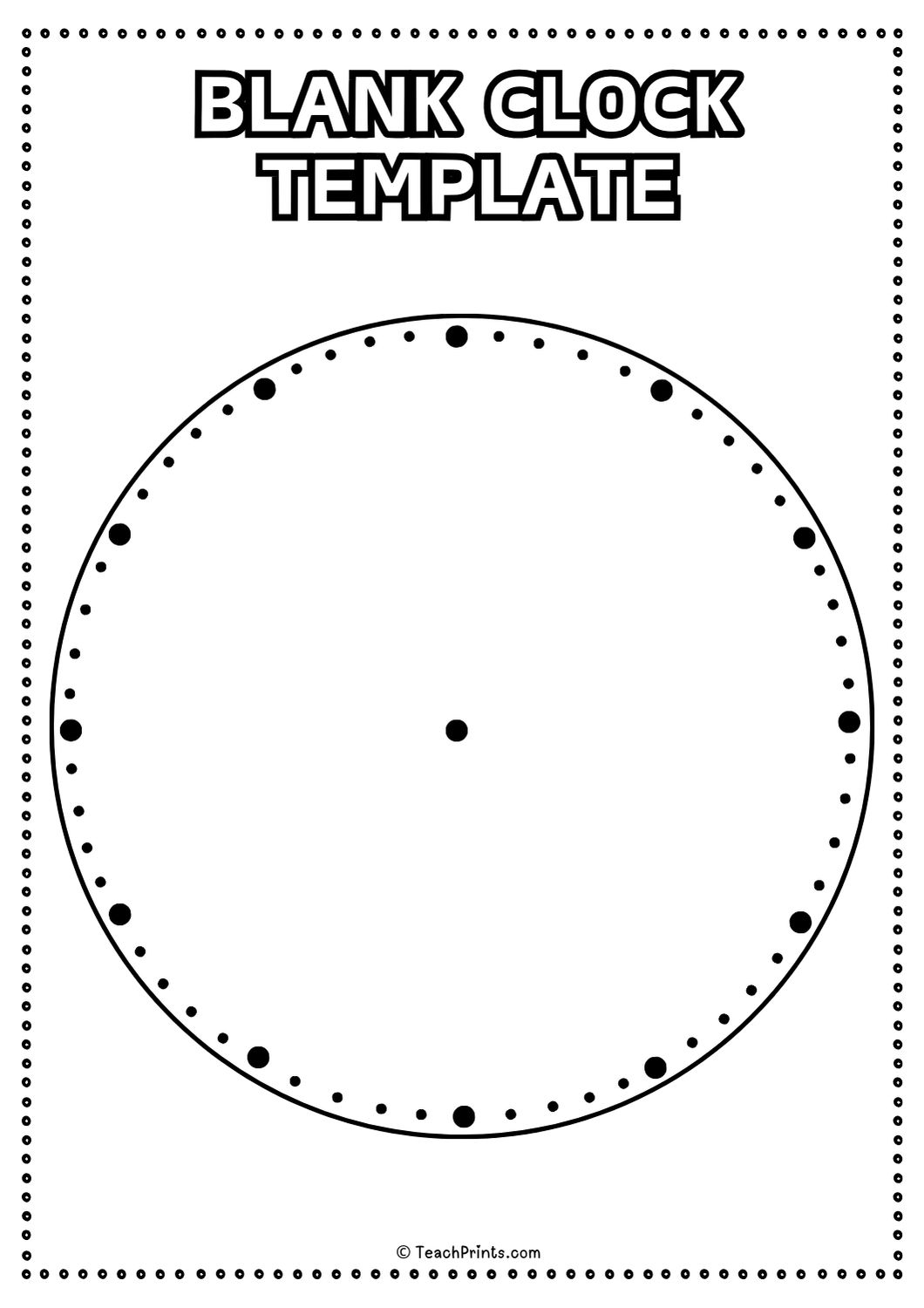 Free Printable Clock Template Free Printable Clock Template