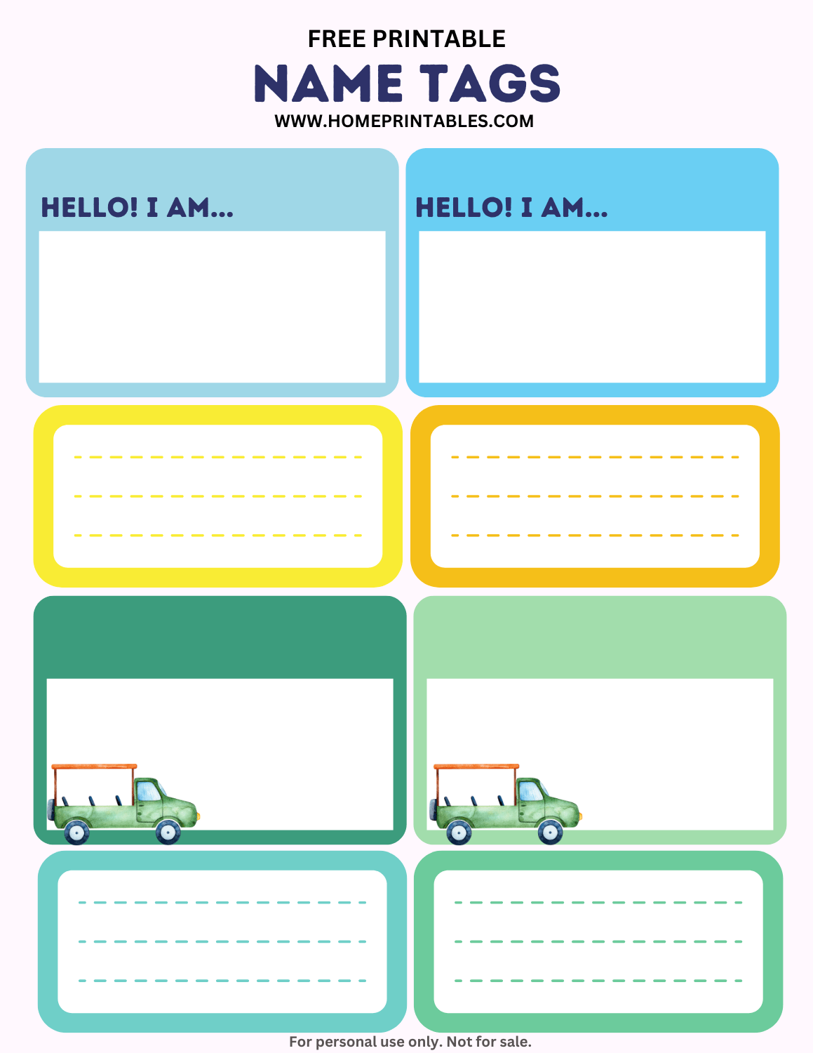 Free Printable Name Tags Template