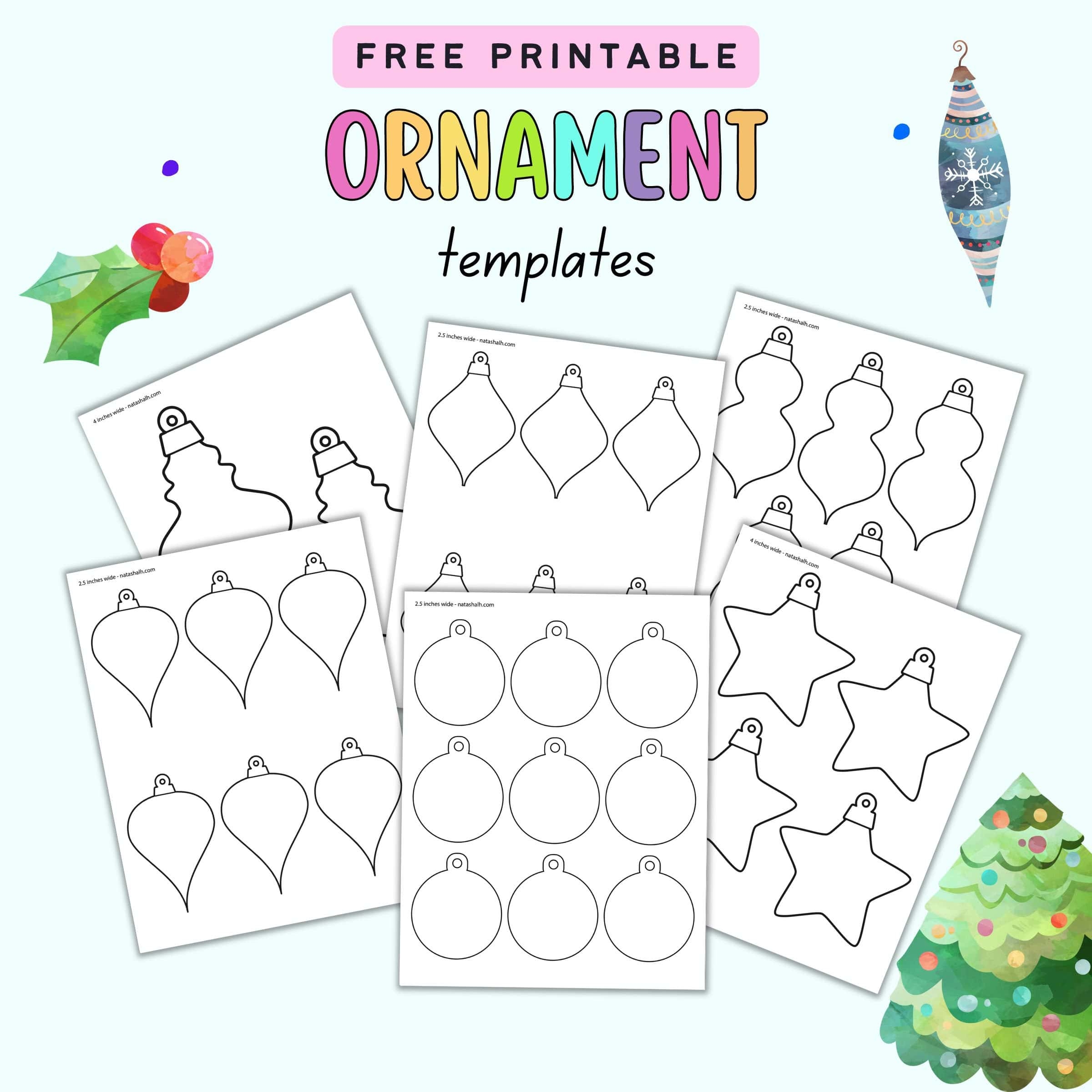 13 Free Printable Christmas Ornament Templates The Artisan Life