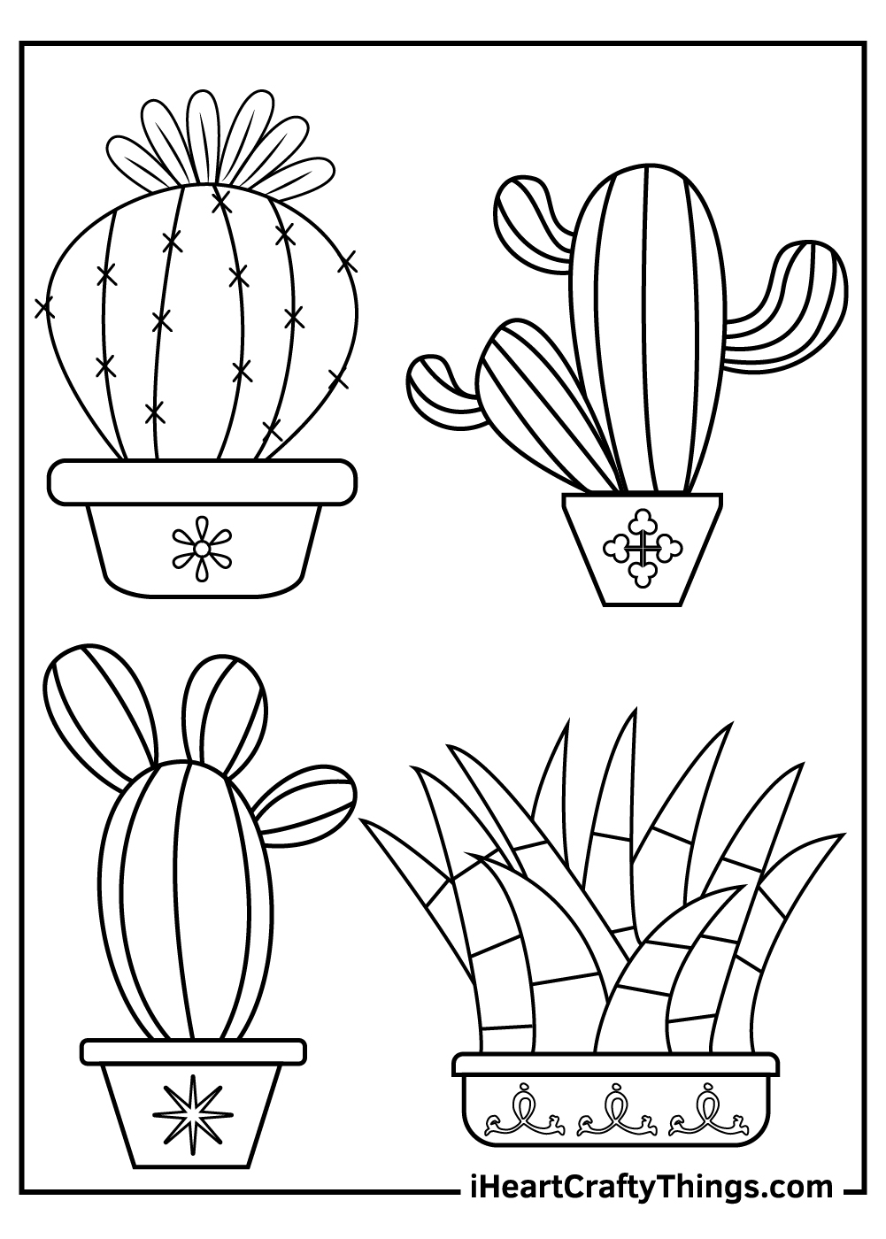 15 Cactus Coloring Pages Printable Cute PDFs For Free 