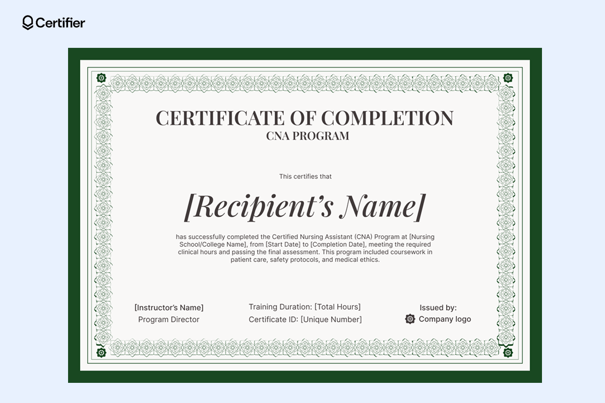 15 Free Printable Nursing Certificate Templates