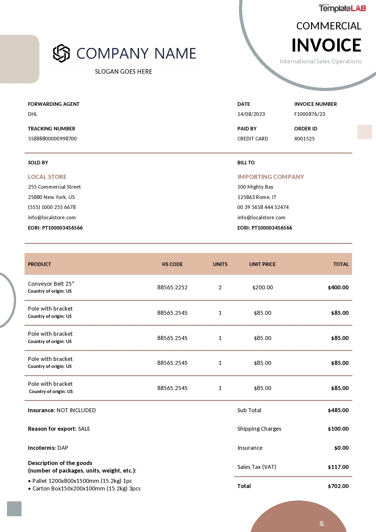 15 Printable U0026 Free Invoice Templates Excel Doc PDF 