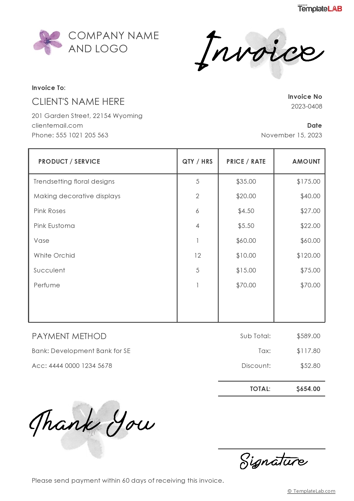 Free Printable Invoices Templates Blank