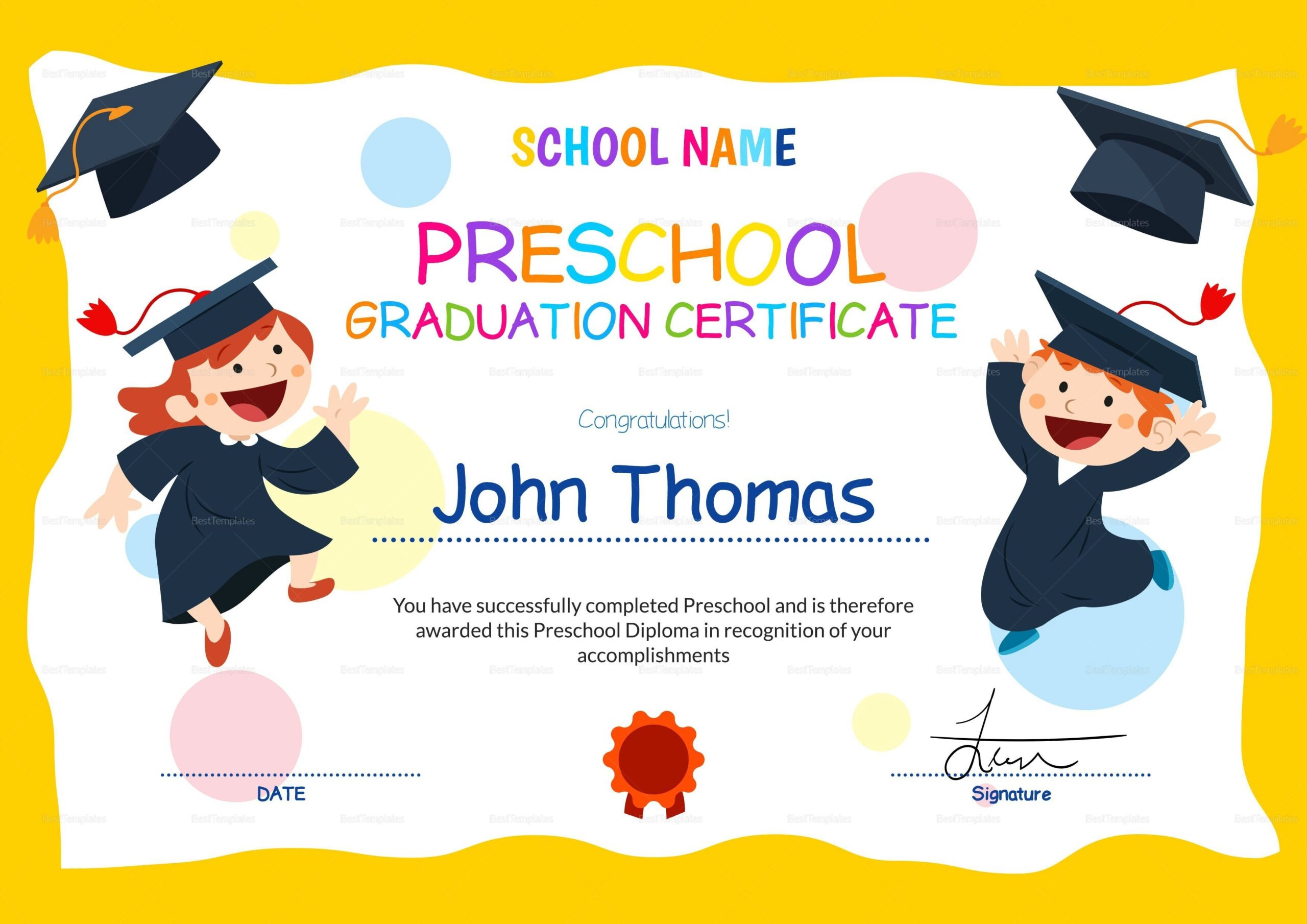 18 Preschool Certificate Templates PDF 18 Preschool Certificate Templates PDF