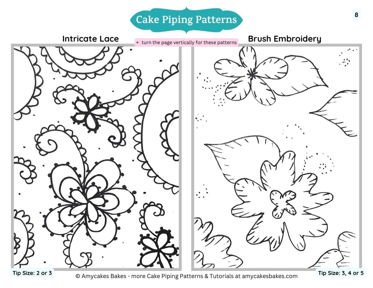 18 Pro Cake Decorating Piping Patterns Free Practice Templates