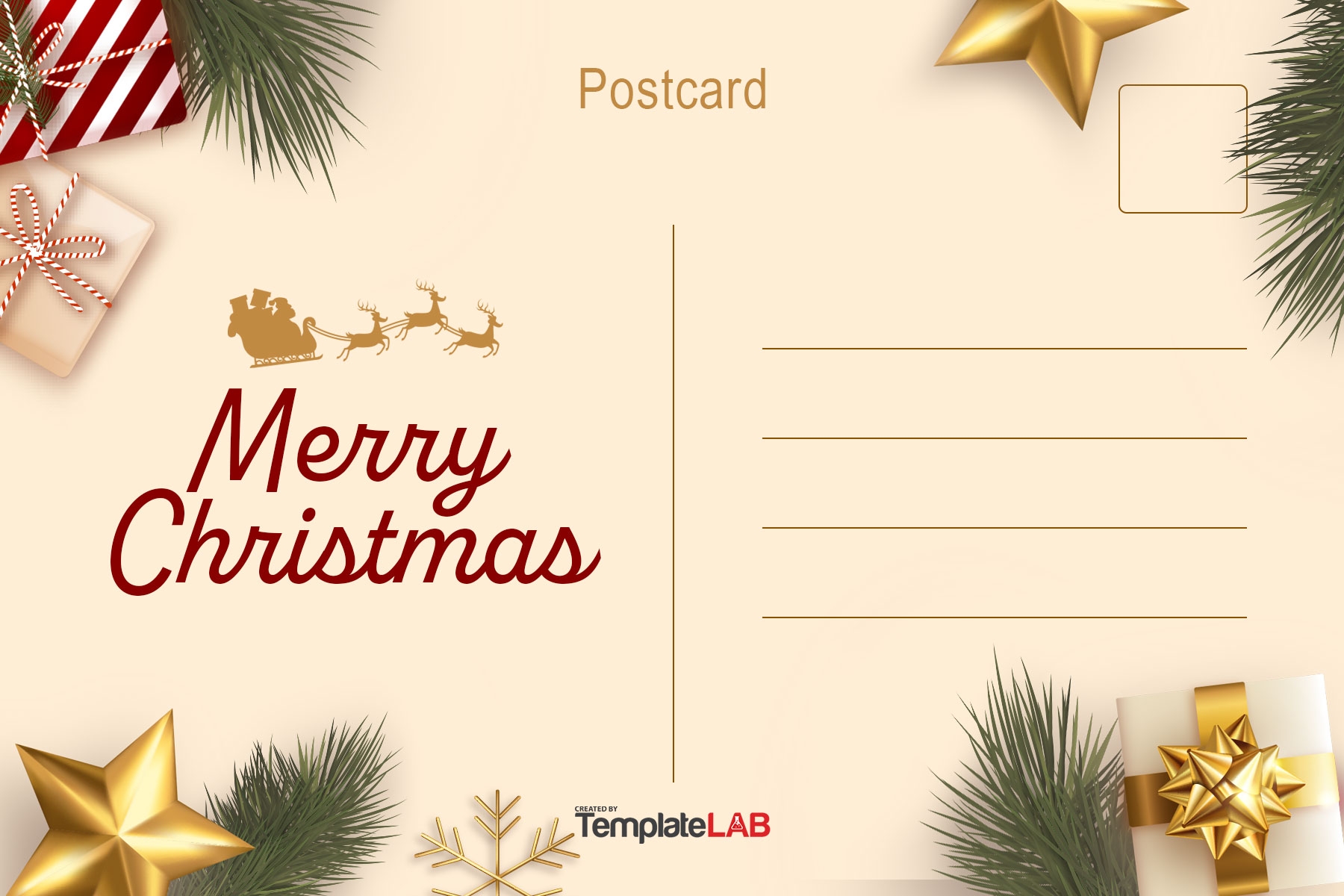 Printable Christmas Postcards Templates Free