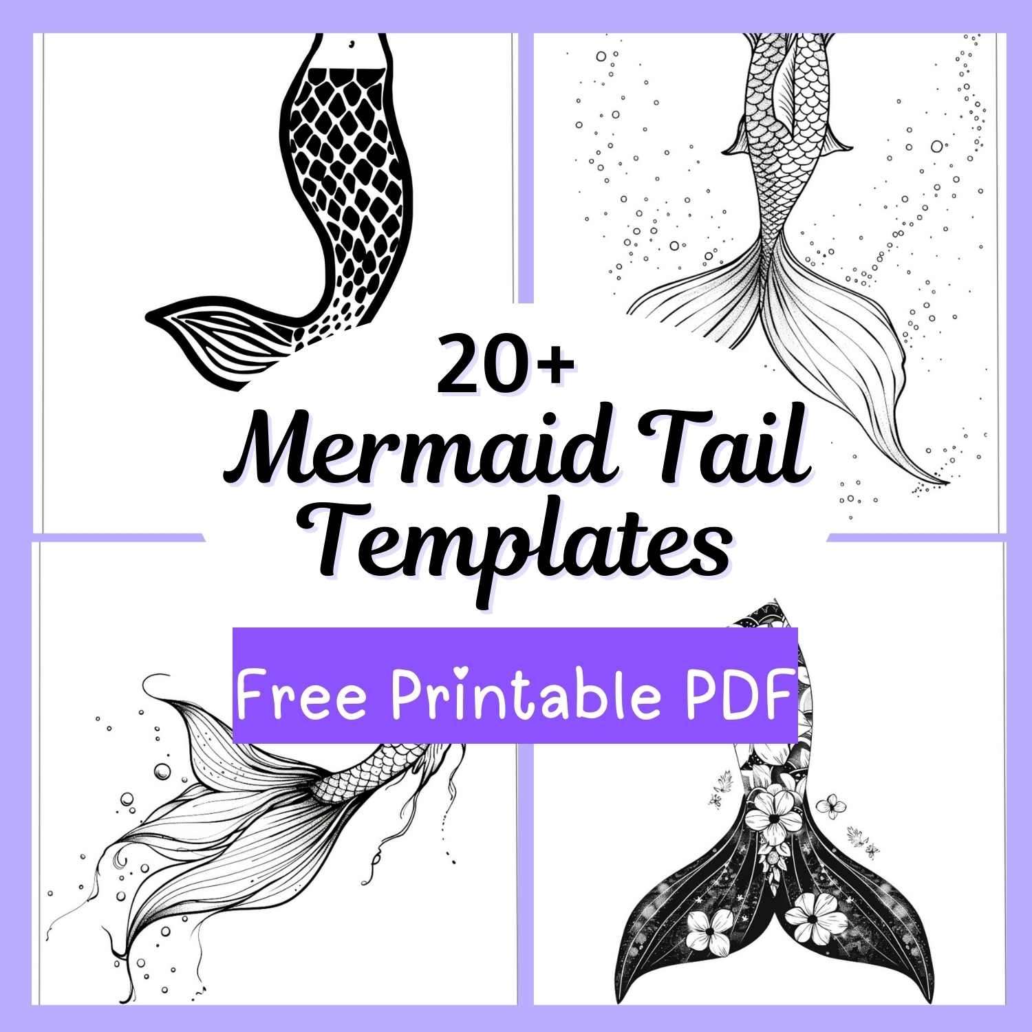 20 FREE Printable Mermaid Tail Templates Artsydee Drawing Painting Craft U0026 Creativity