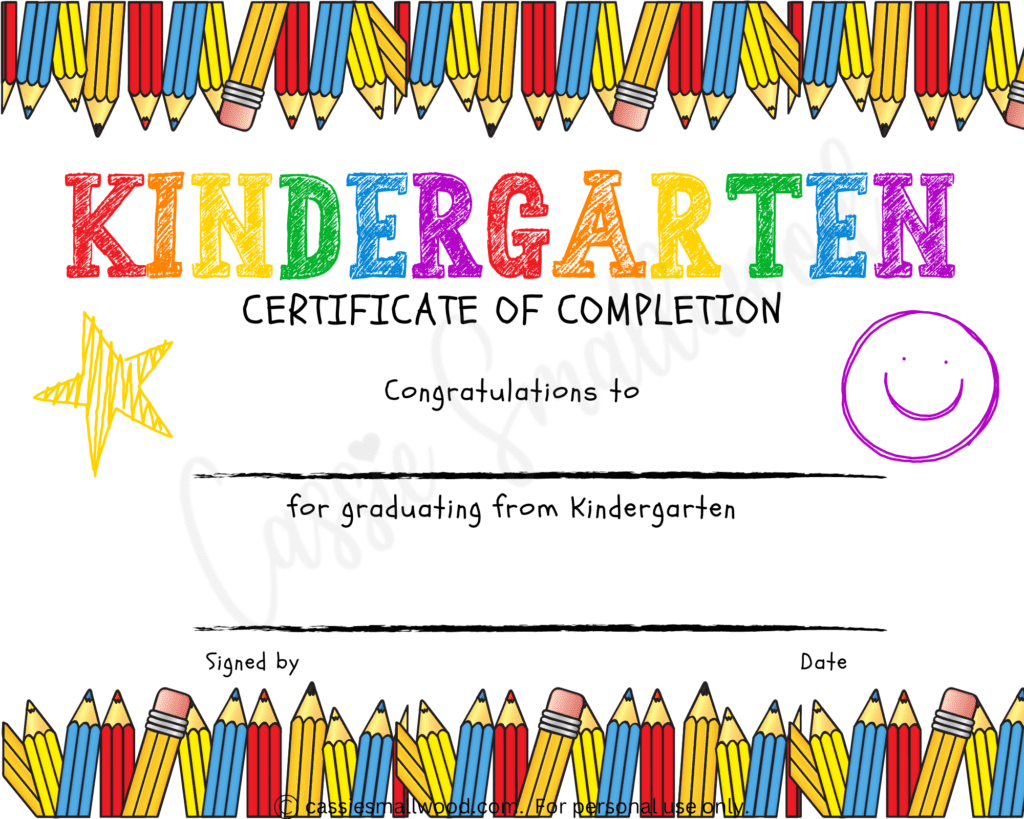 20 Preschool And Kindergarten Graduation Certificates FREE