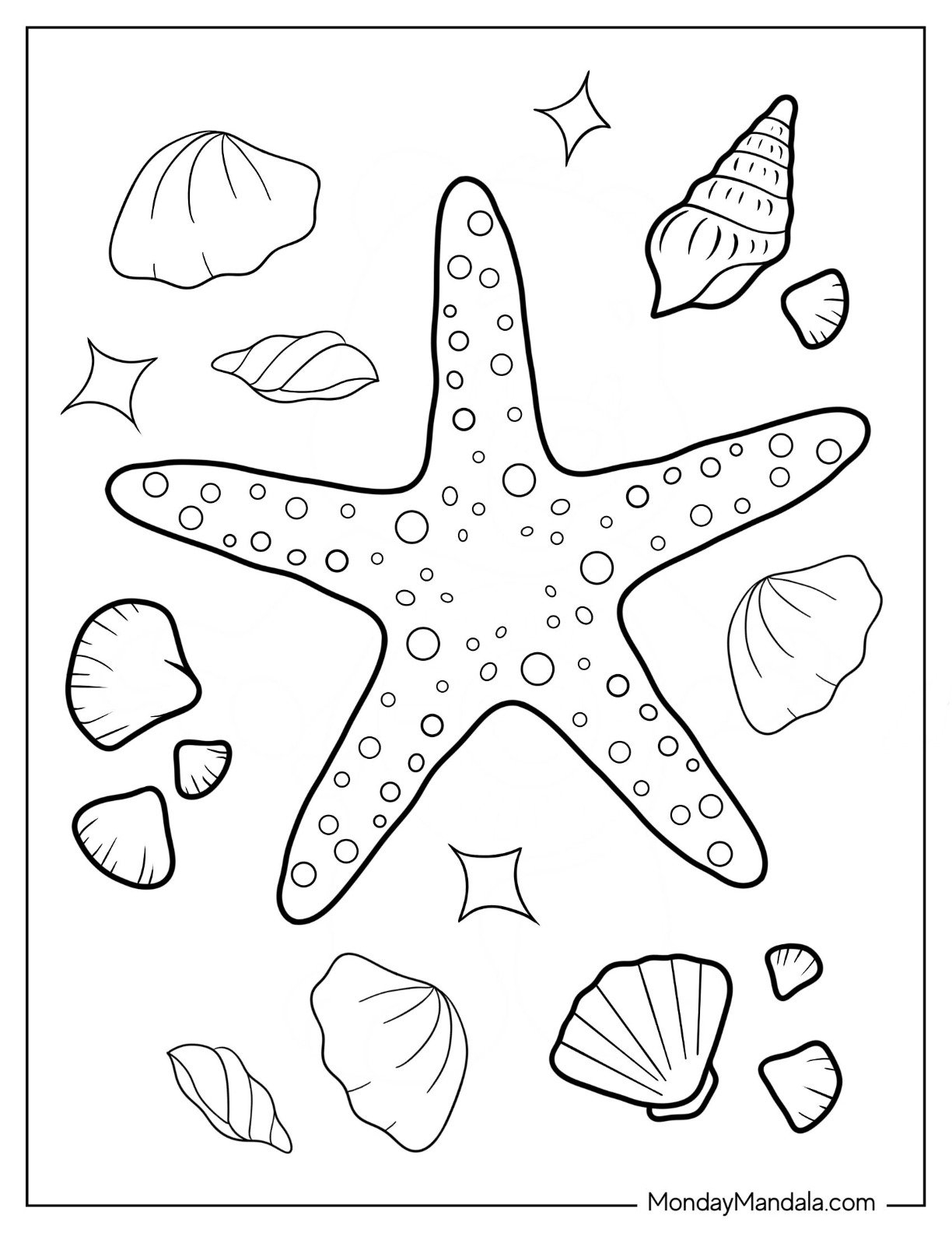 20 Starfish Coloring Pages Free PDF Printables 