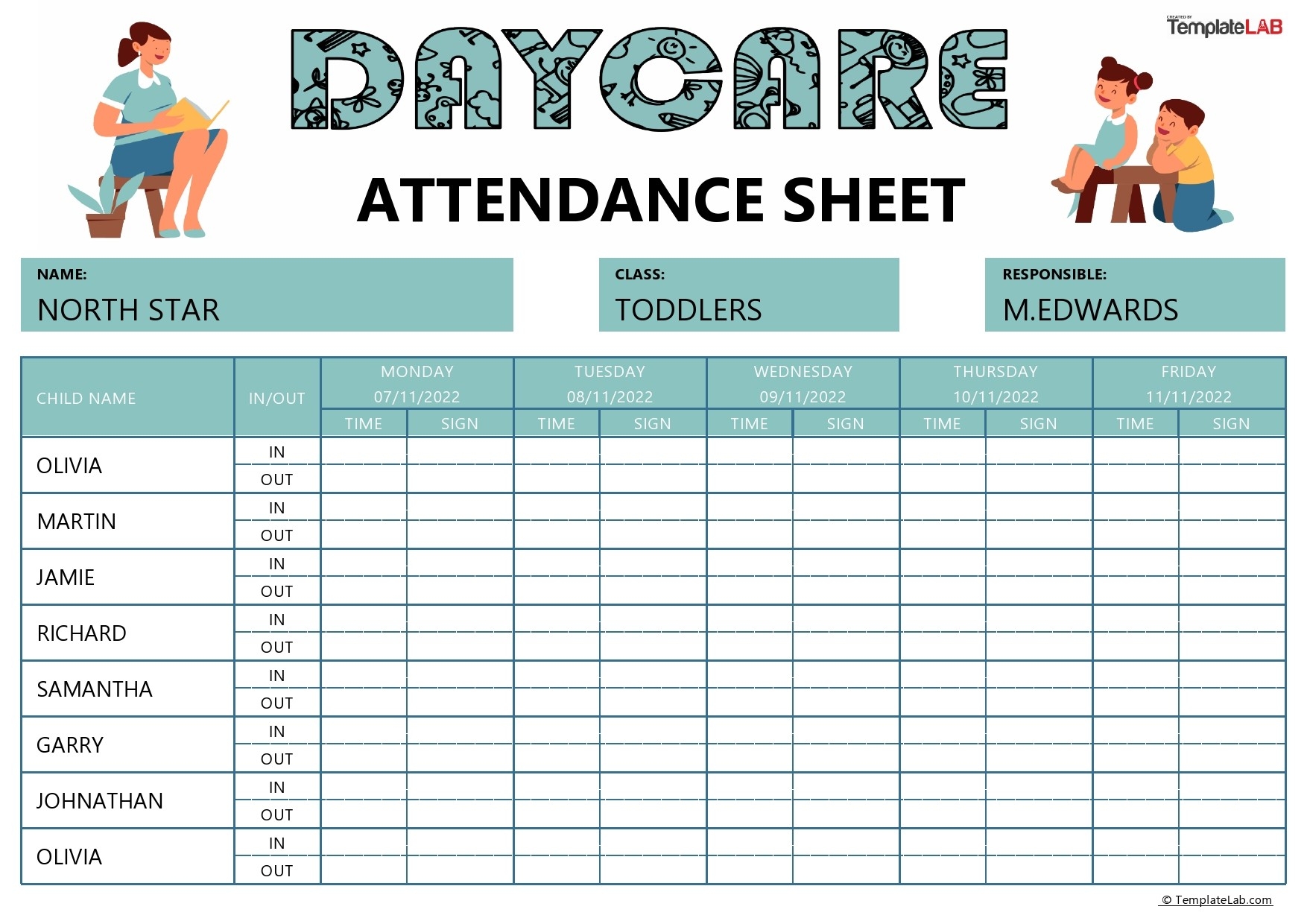 23 Free Printable Attendance Sheet Templates Word Excel 