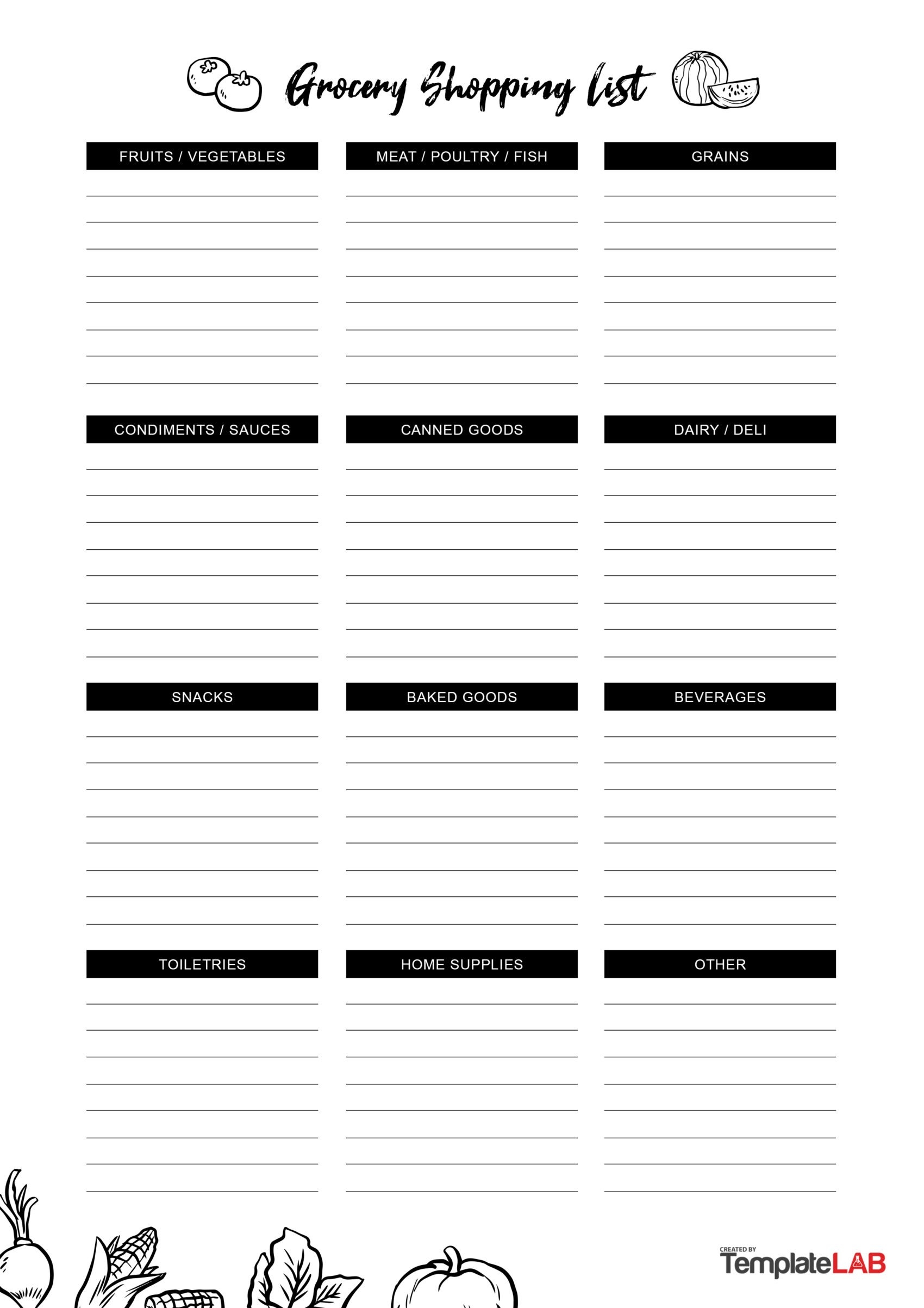 24 Printable Grocery List Templates Shopping Lists 