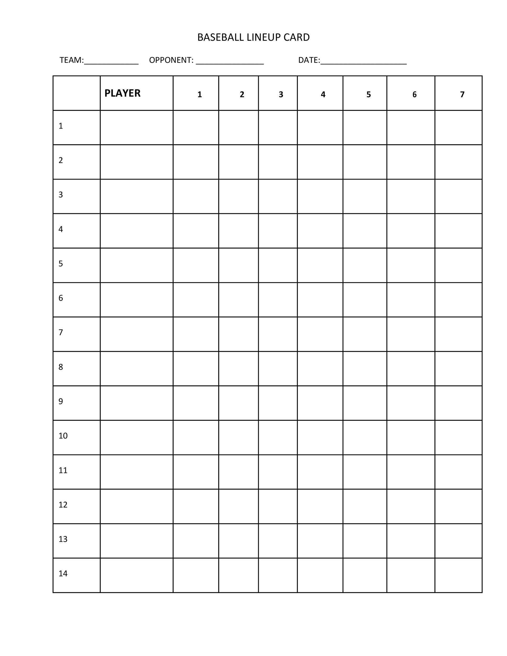 Free Printable Baseball Templates