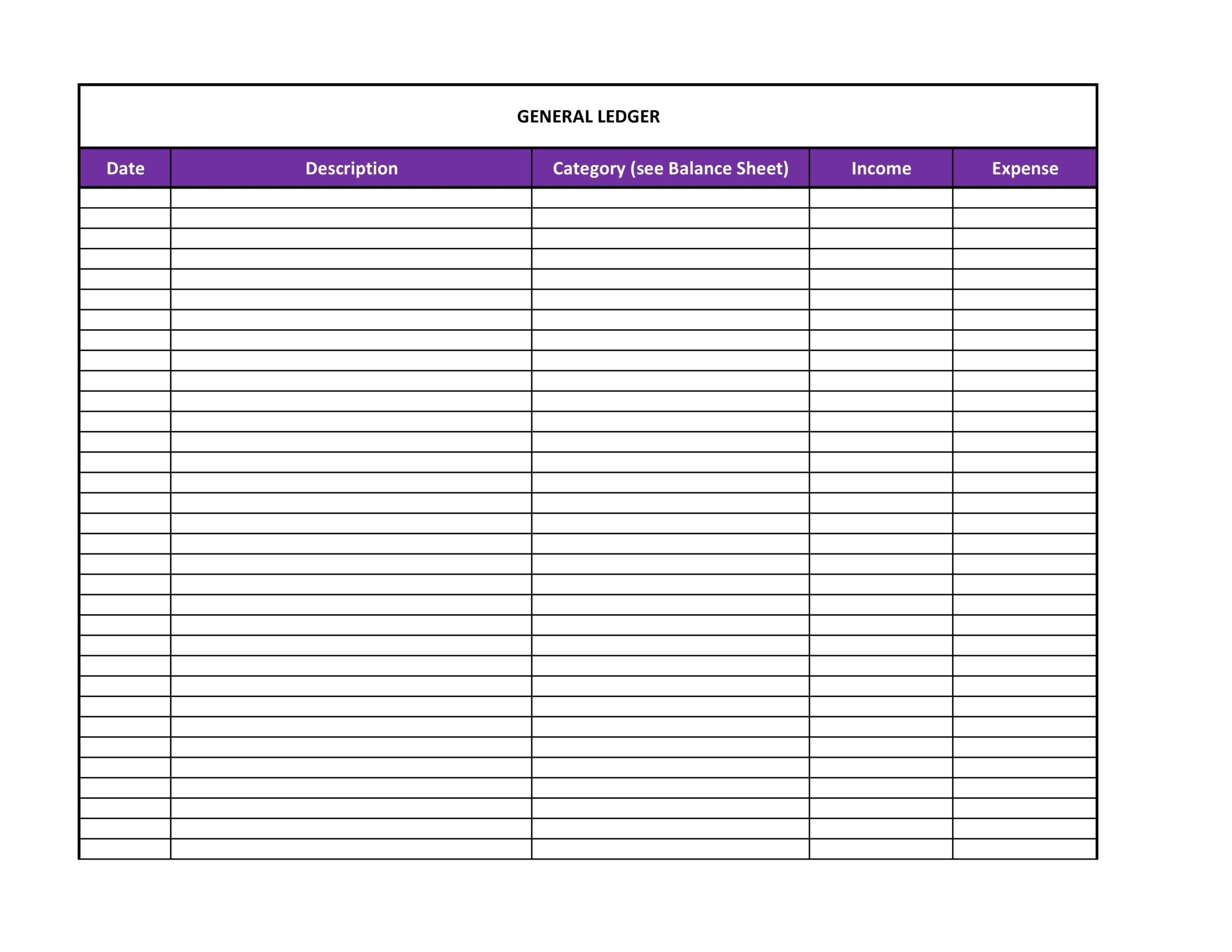 37 Perfect General Ledger Templates Excel Word TemplateLab