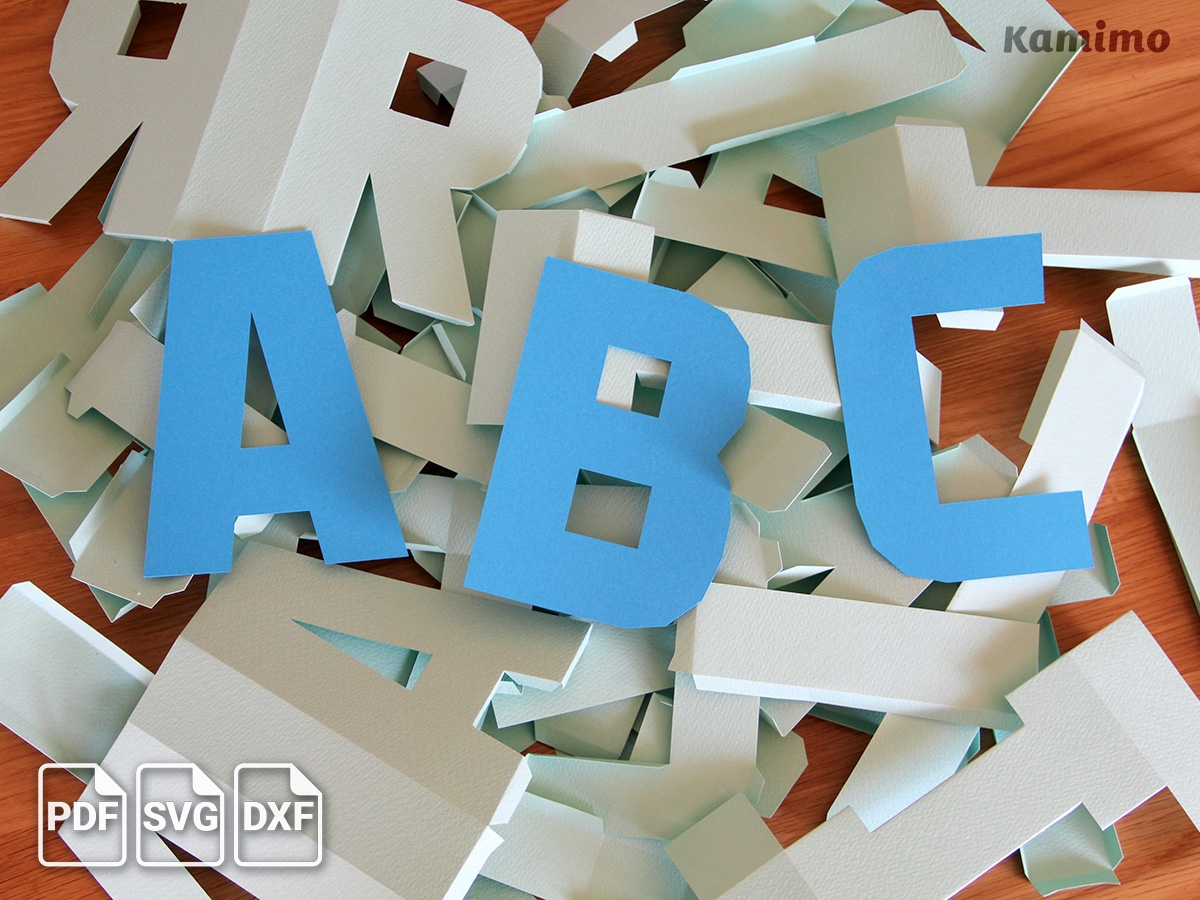3D Alphabet J Cut Fold Glue