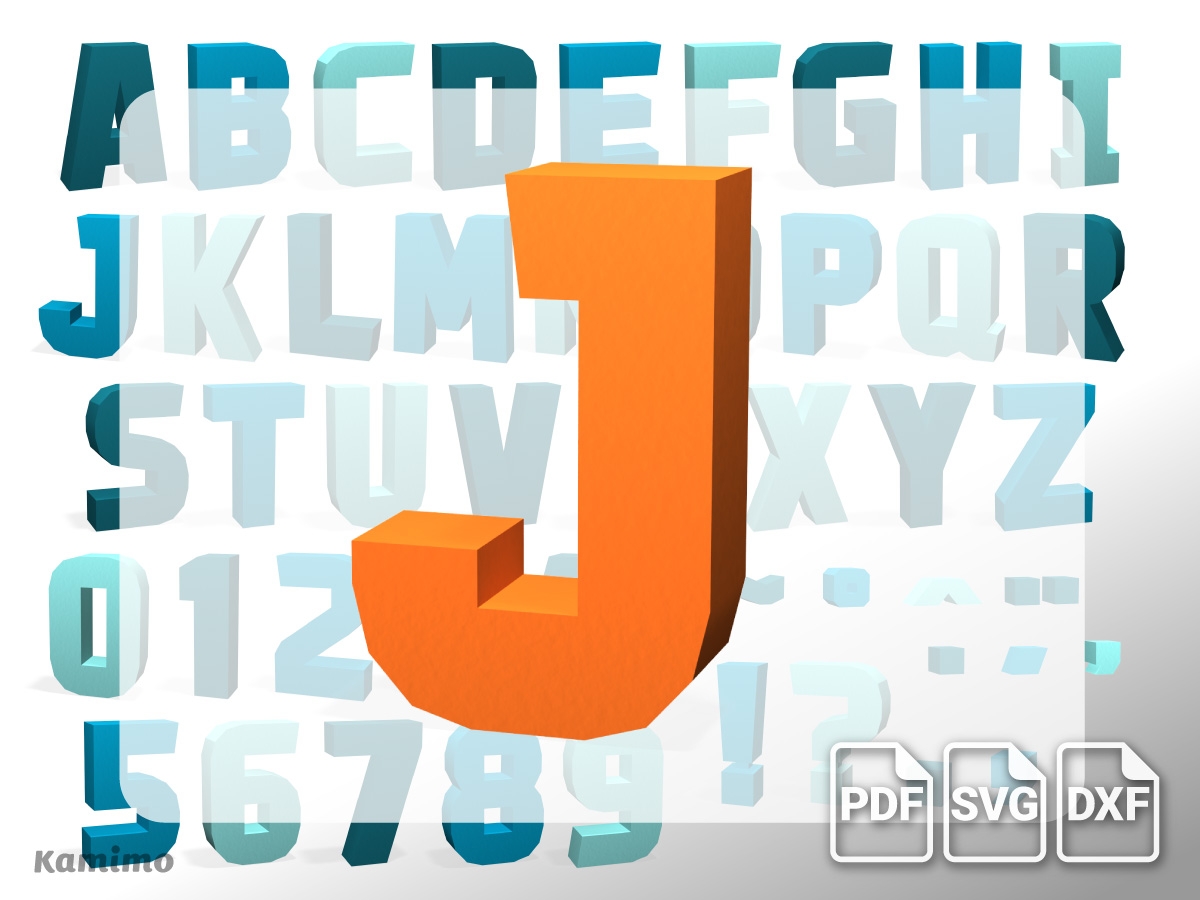 3D Alphabet J Cut Fold Glue 3D Alphabet J Cut Fold Glue