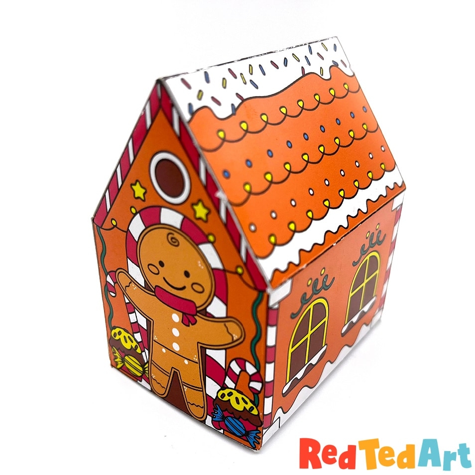 3d Gingerbread House Coloring Page Red Ted Art