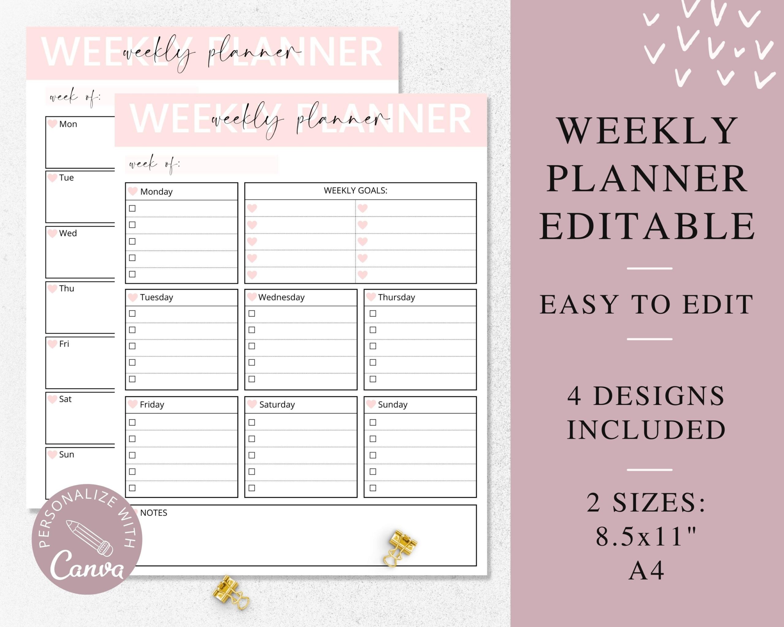 Free Printable Adhd Weekly Planner Template