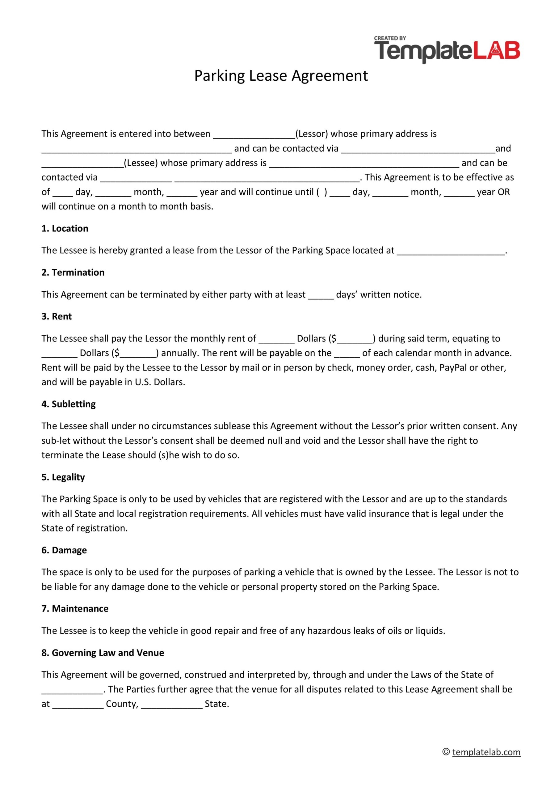 Free Printable Rental Lease Agreement Template Free Printable Rental Lease Agreement Template