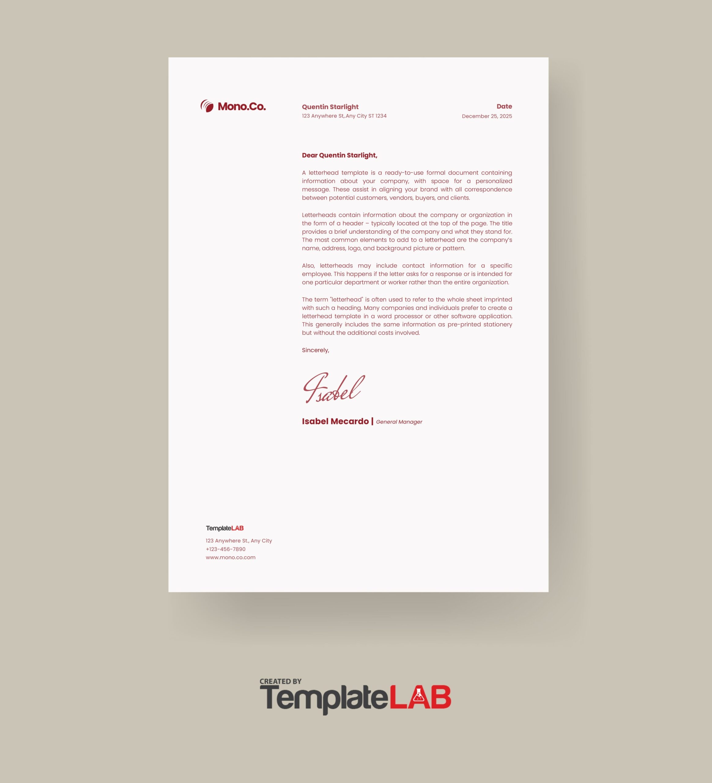 48 Free Letterhead Templates U0026 Examples Company Business Personal 