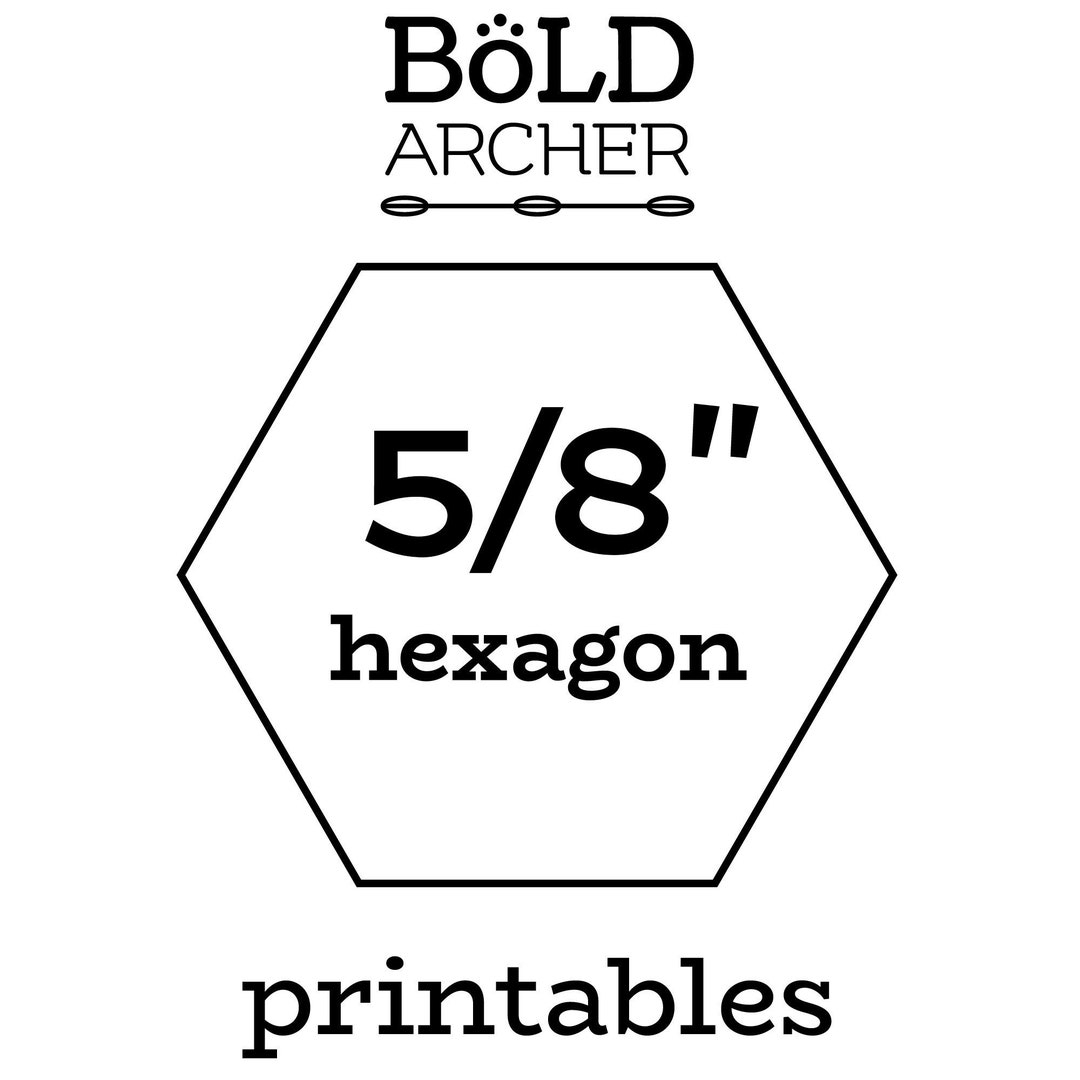 5 8 Inch Hexagon EPP Template Etsy