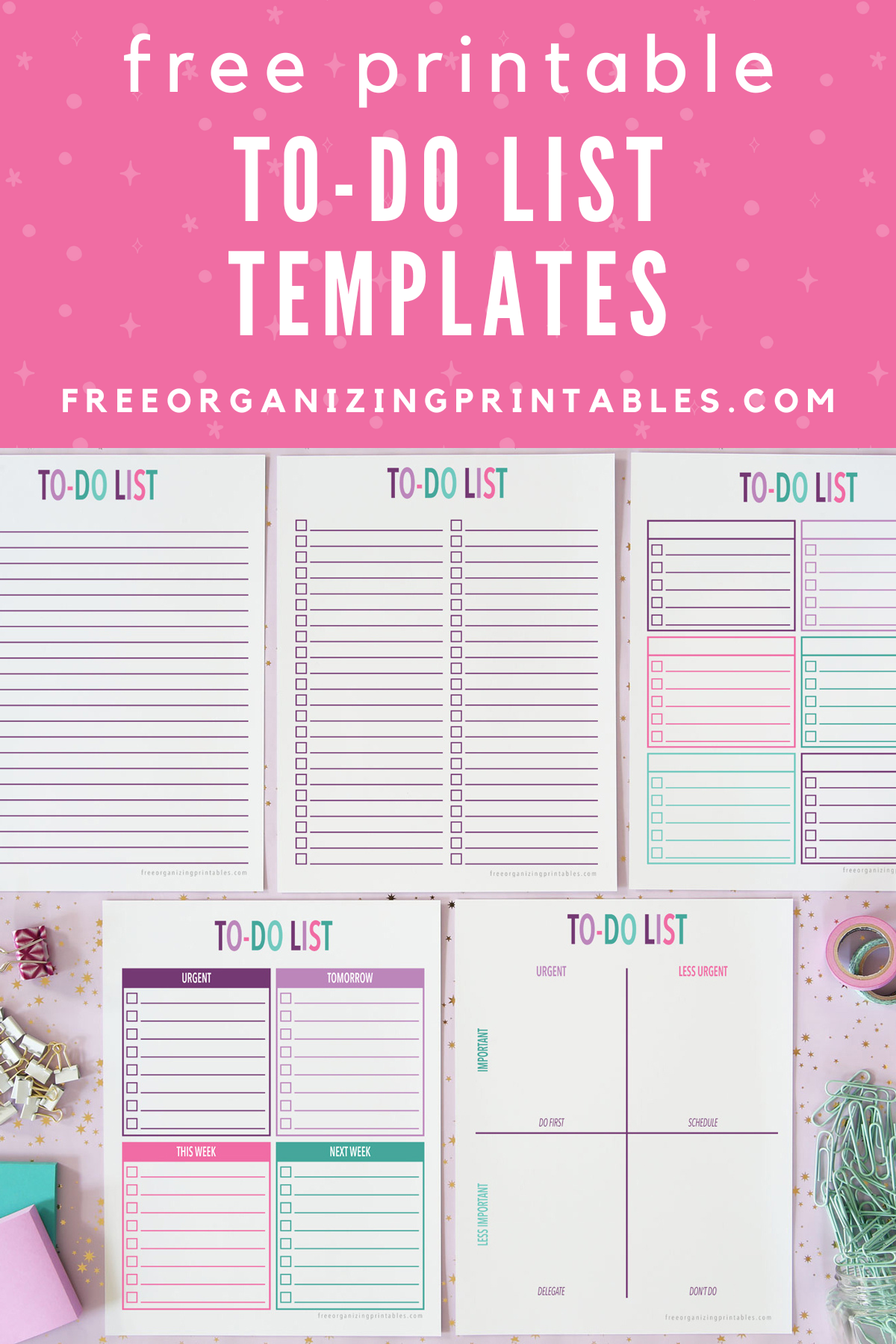 5 Free Printable To Do List Templates Free Organizing Printables