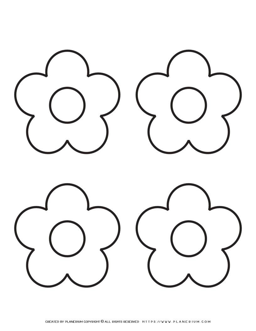 5 Petal Flower Template Free Printable 5 Petal Flower Template Free Printable