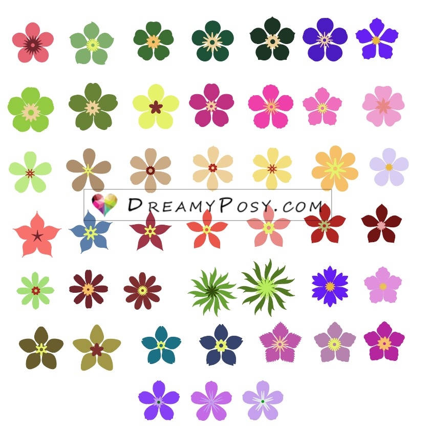 5 Petal Flower Template Svg