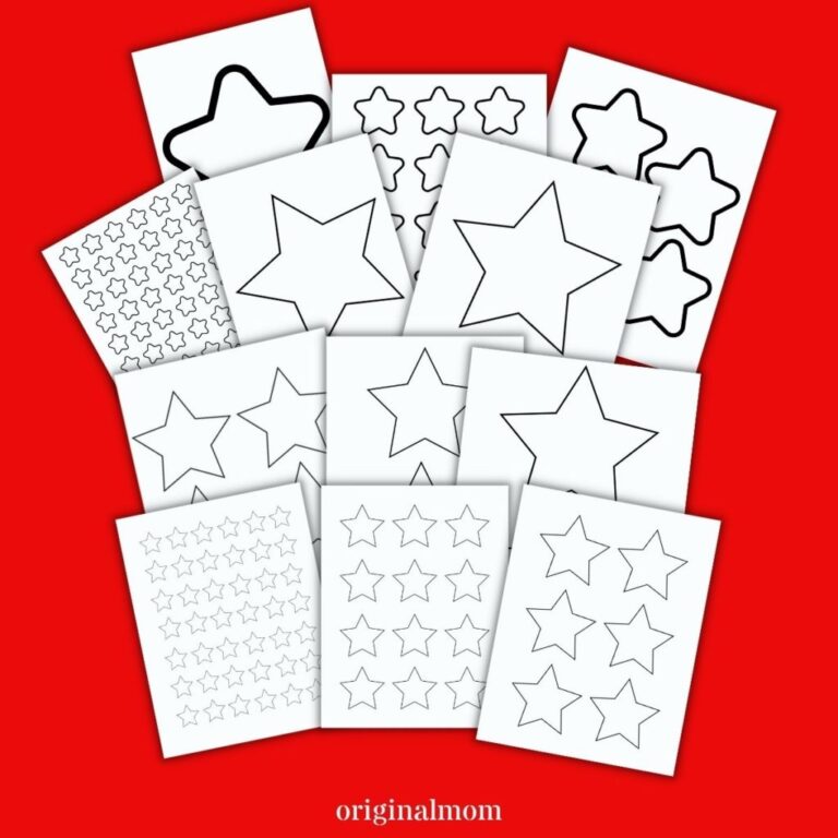 5 Pointed Star Template Free Printable Small Medium Large OriginalMOM