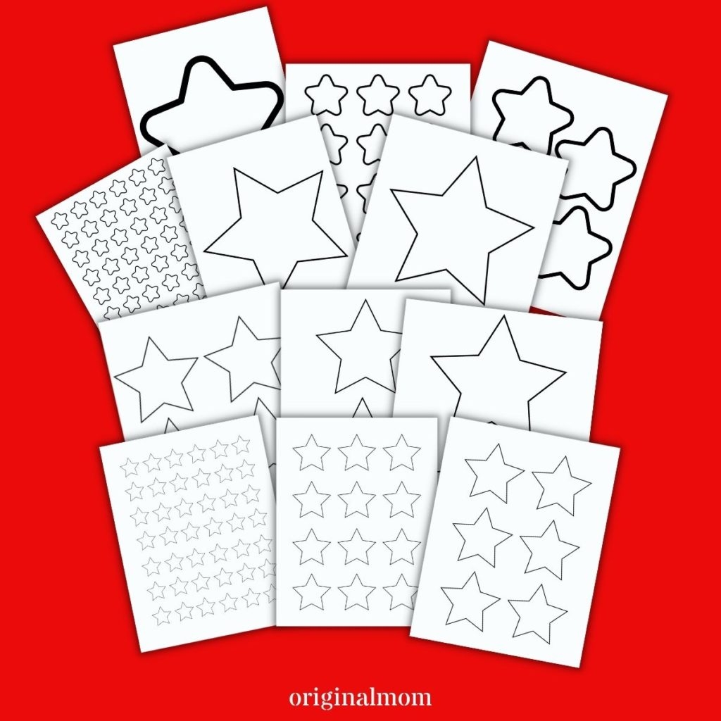 5 Pointed Star Template Free Printable Small Medium Large OriginalMOM