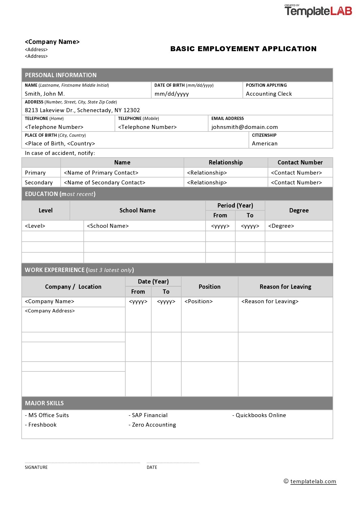 50 Free Employment Job Application Form Templates Printable  50 Free Employment Job Application Form Templates Printable