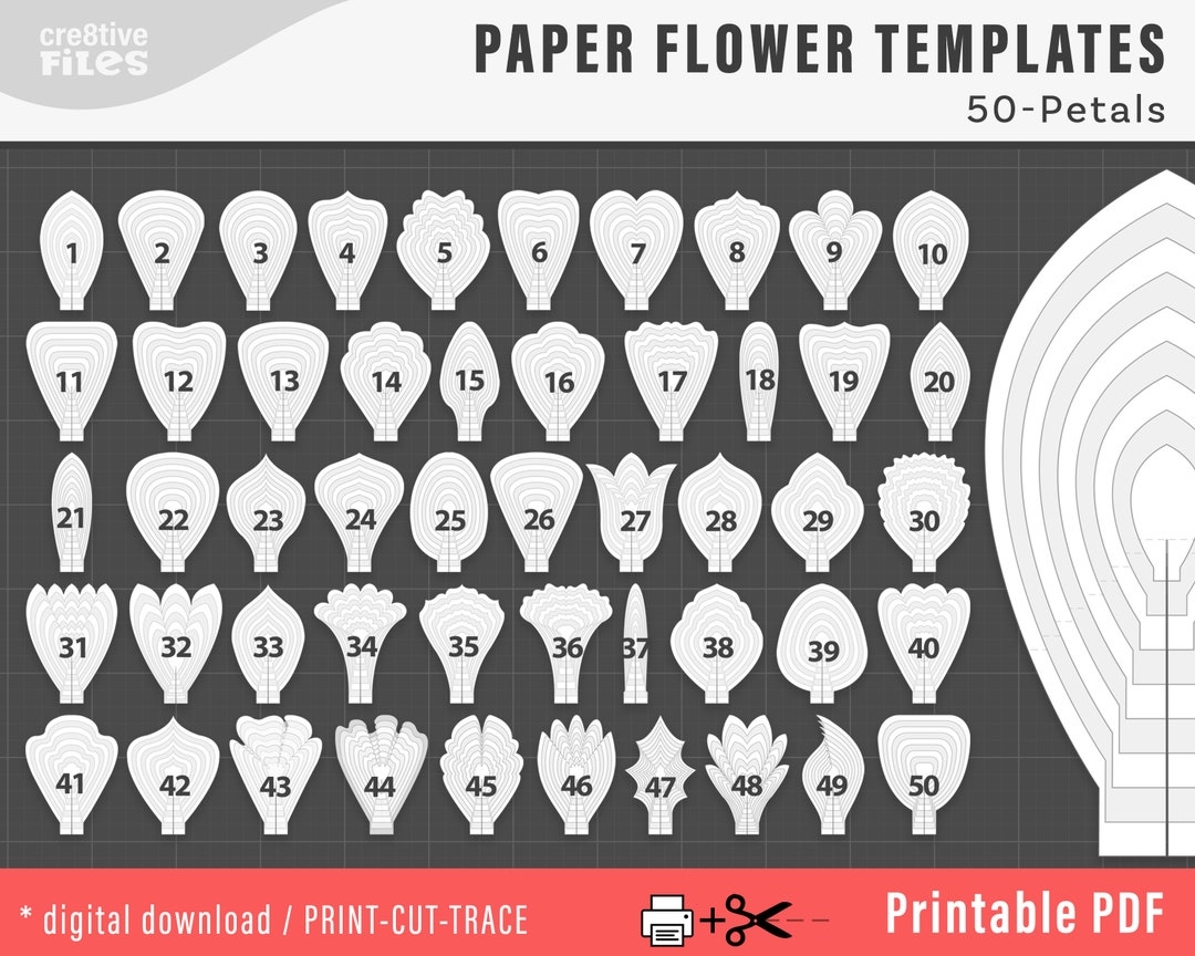 Flower Petal Template Printable Free Flower Petal Template Printable Free