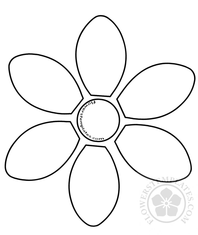 6 Petal Flower Template Flowers Templates