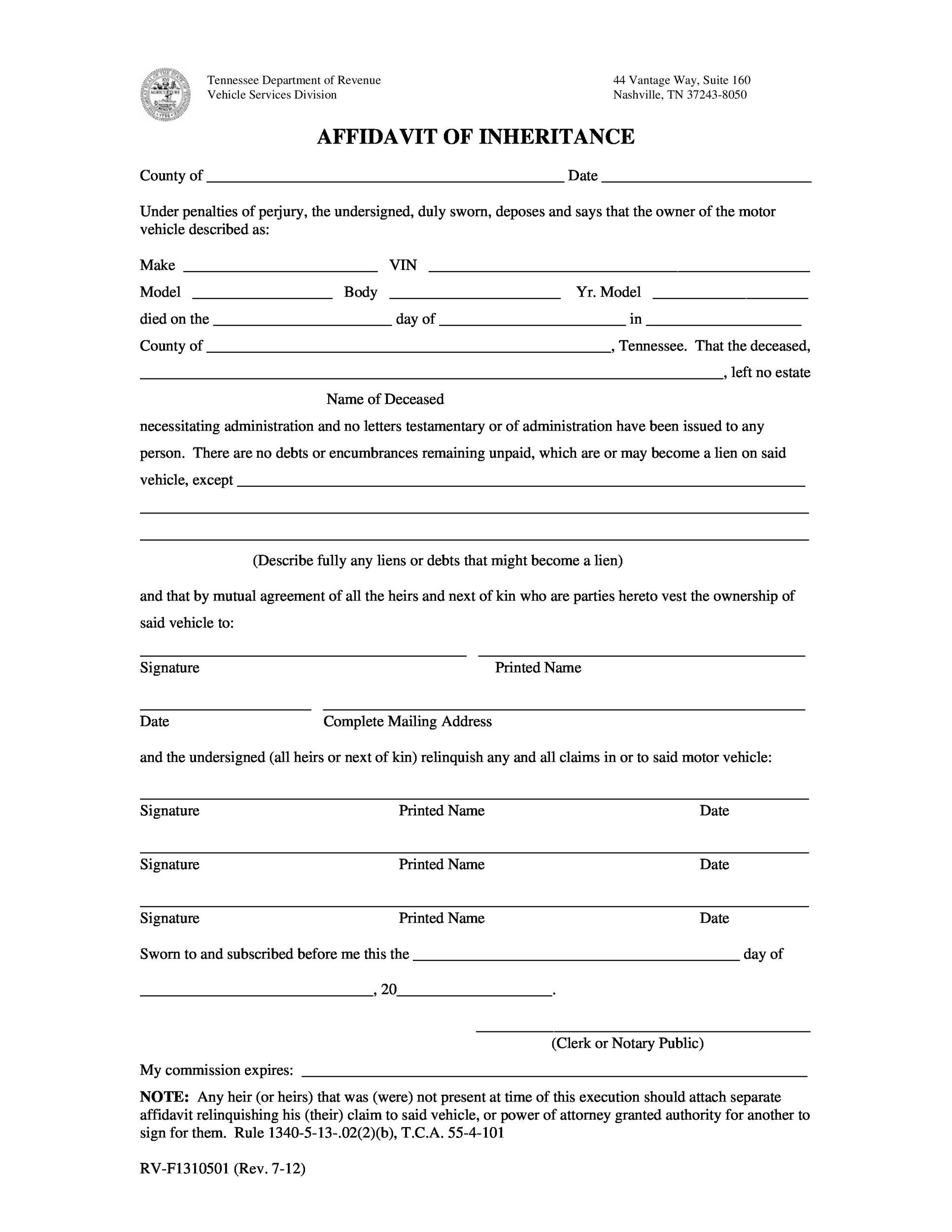 Free Printable Affidavit Template Free Printable Affidavit Template