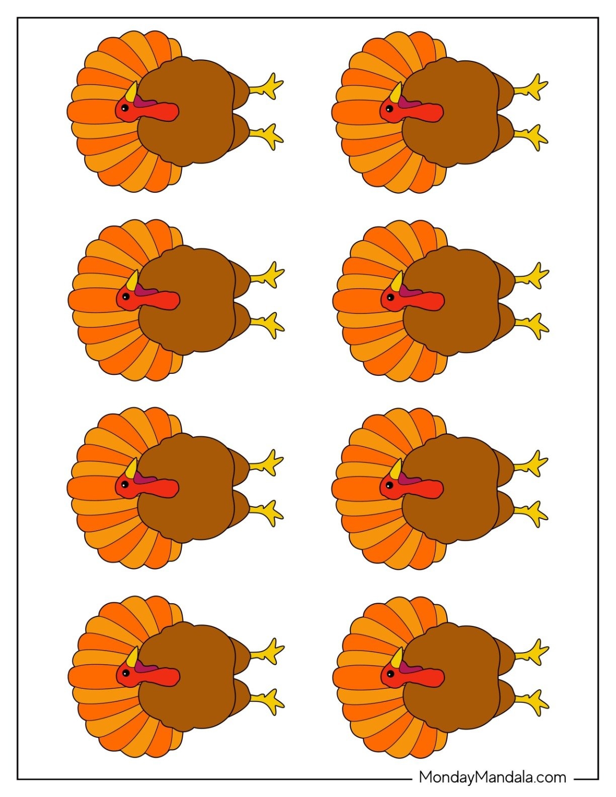 Free Turkey Template Printable Pdf