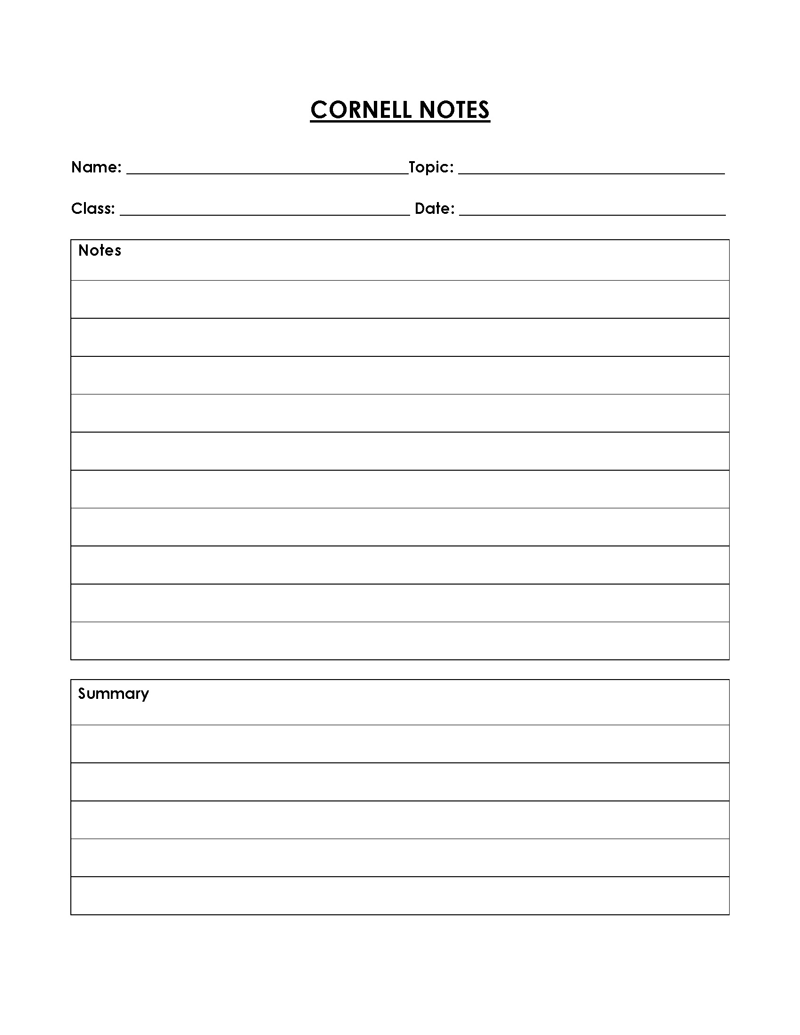 64 Free Cornell Note Templates Note Taking Explained 