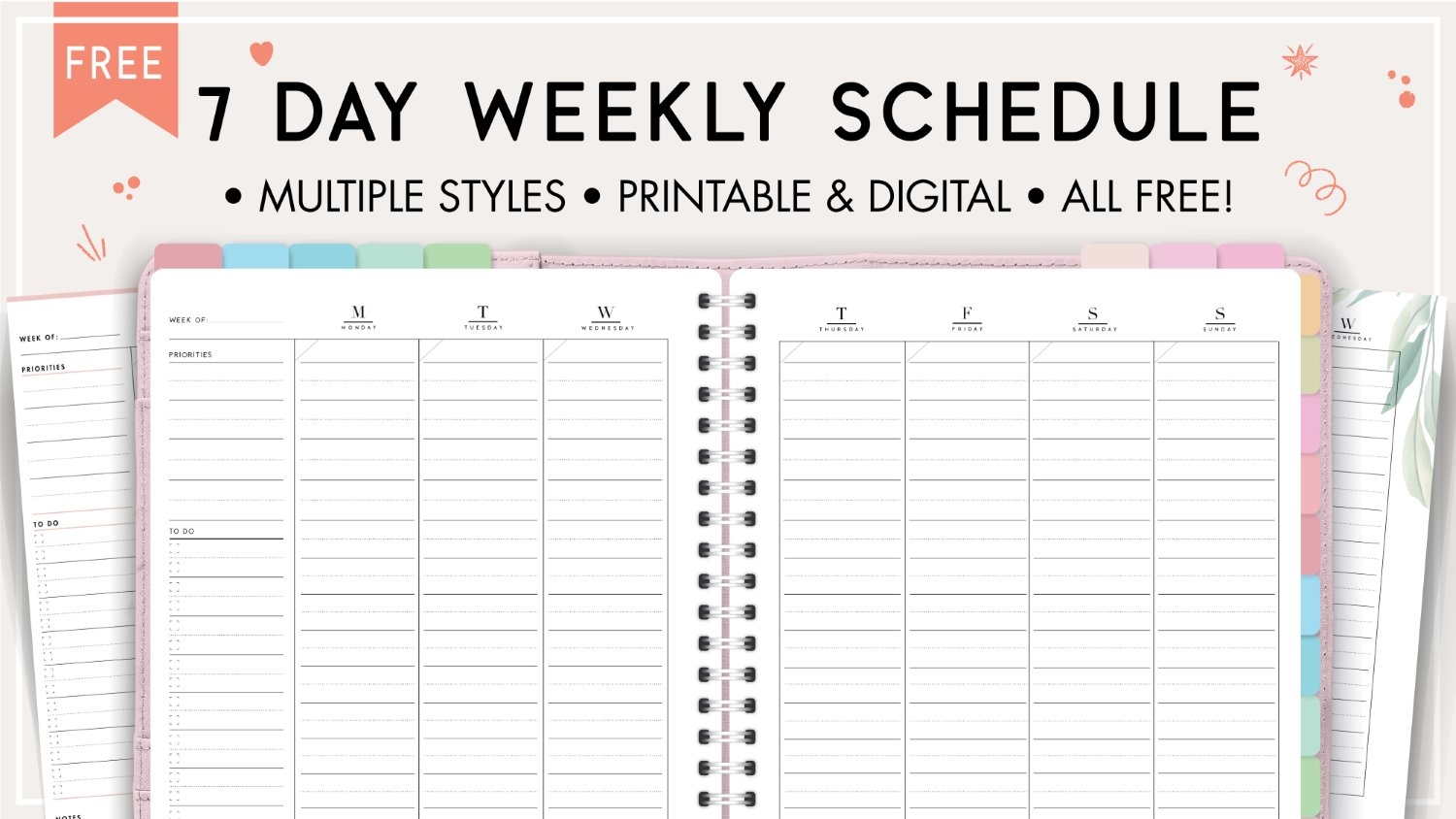 7 Day Weekly Schedule Template World Of Printables 7 Day Weekly Schedule Template World Of Printables