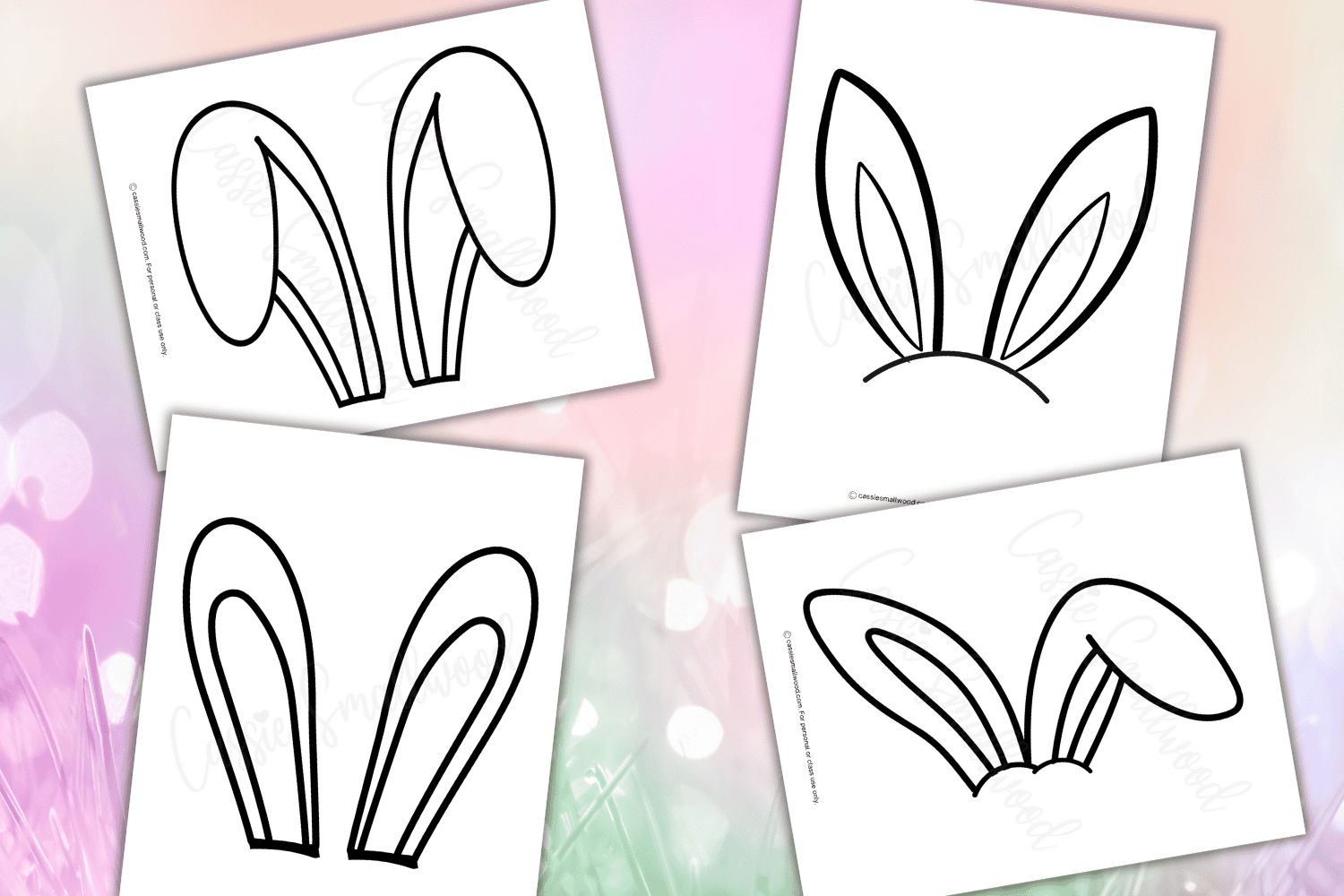 8 CUTE Bunny Ear Templates Cassie Smallwood