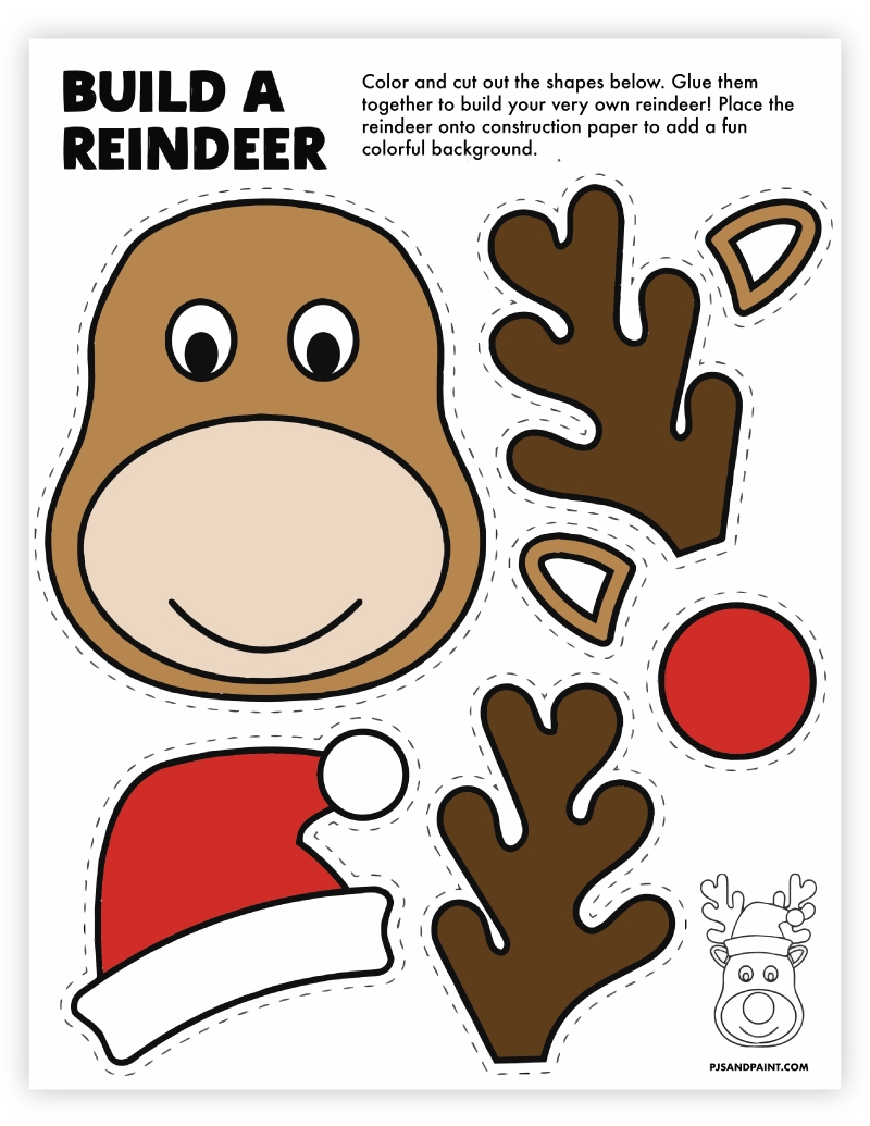 Free Printable Reindeer Face Template Free Printable Reindeer Face Template