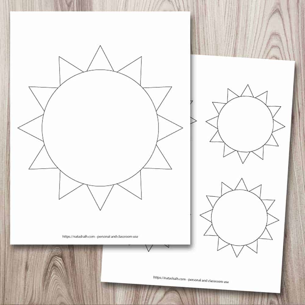 Sun Template Free Printable