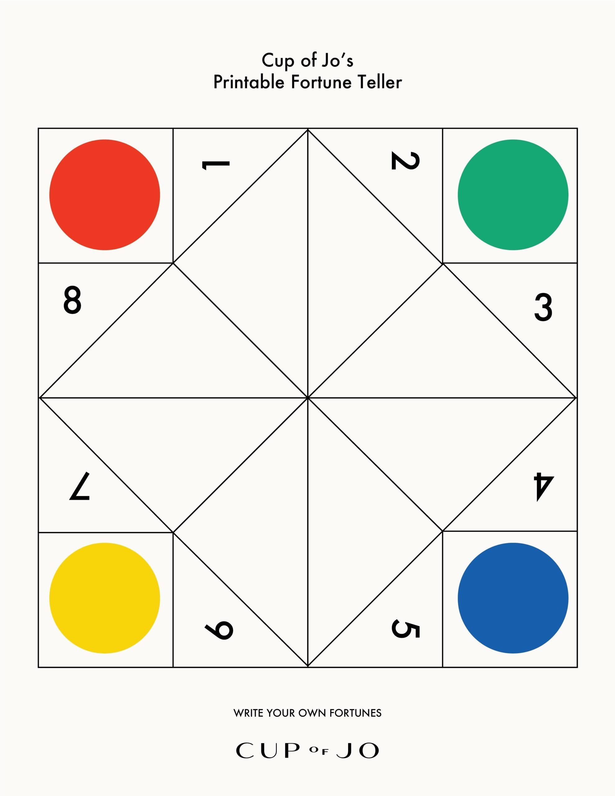 Free Paper Fortune Teller Printable Templates Free Paper Fortune Teller Printable Templates