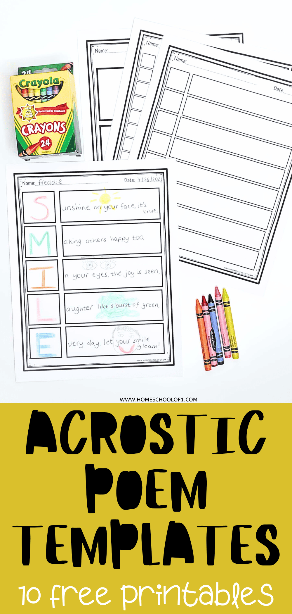 Free Printable Acrostic Poem Templates