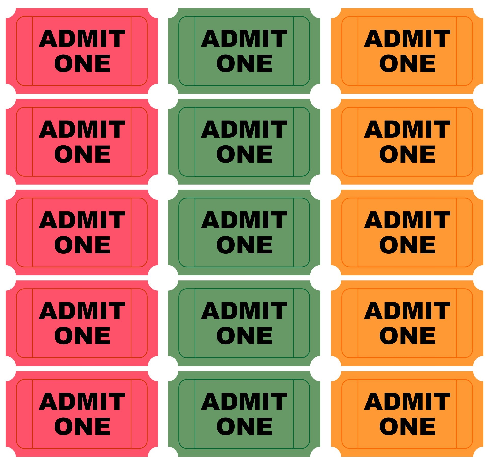 Admit One Ticket Templates 10 Free PDF Printables Printablee
