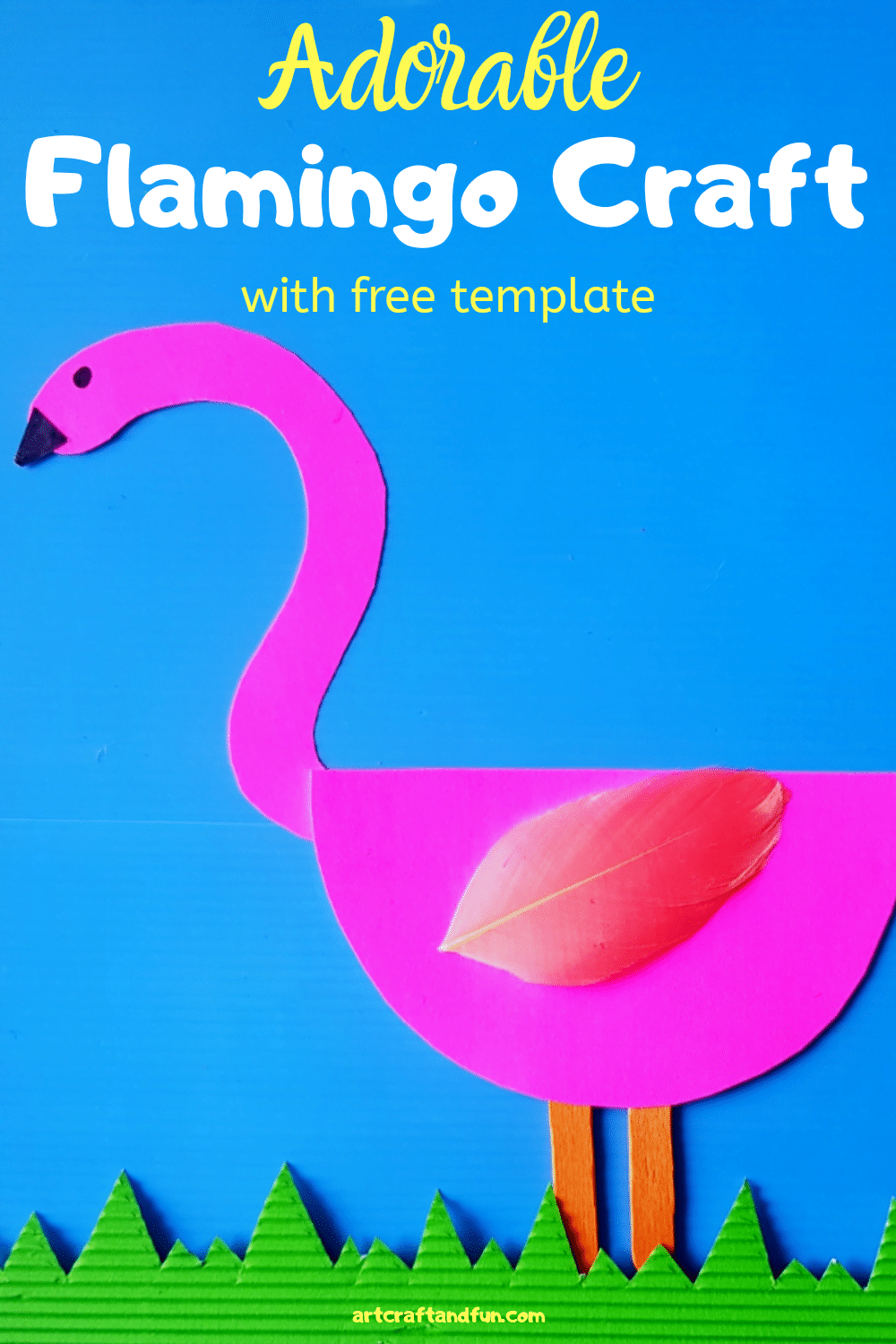 Adorable Flamingo Craft With Free Template 