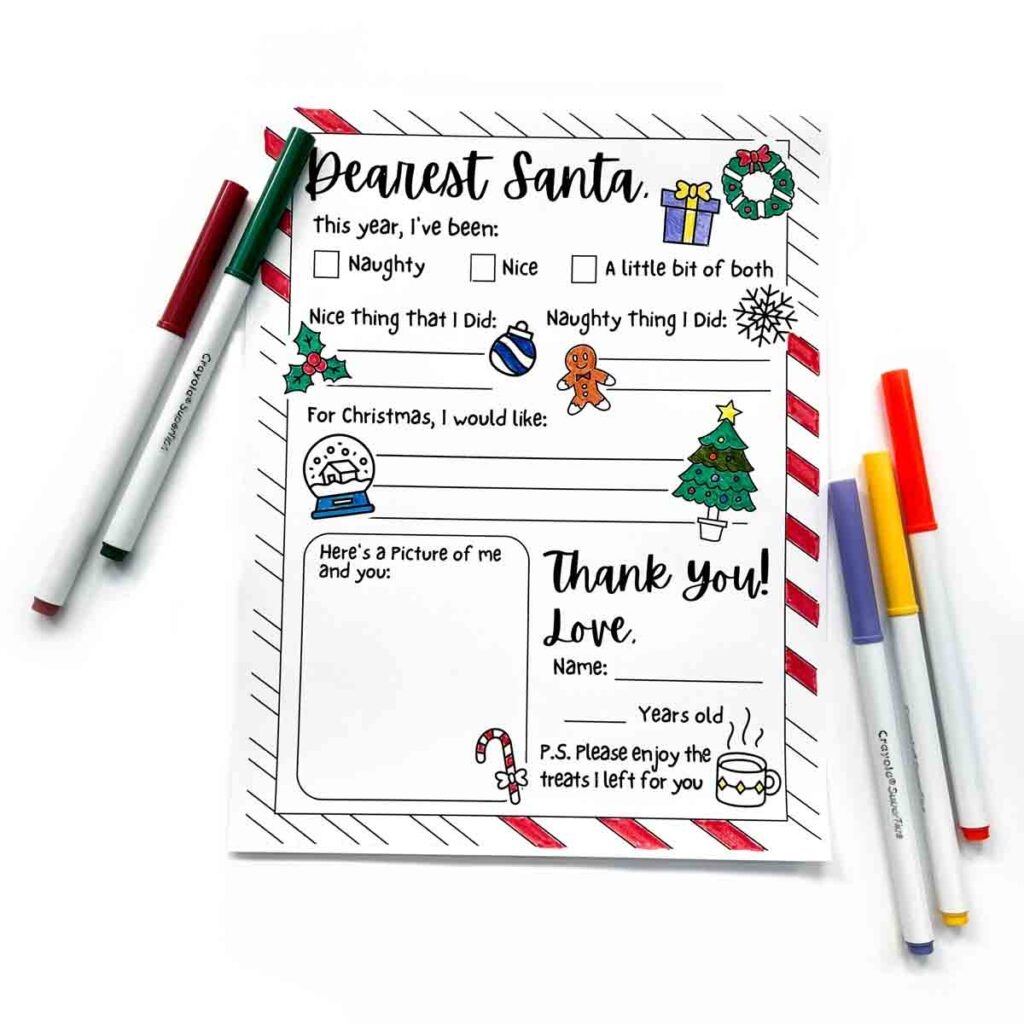 Free Printable Letters To Santa Templates