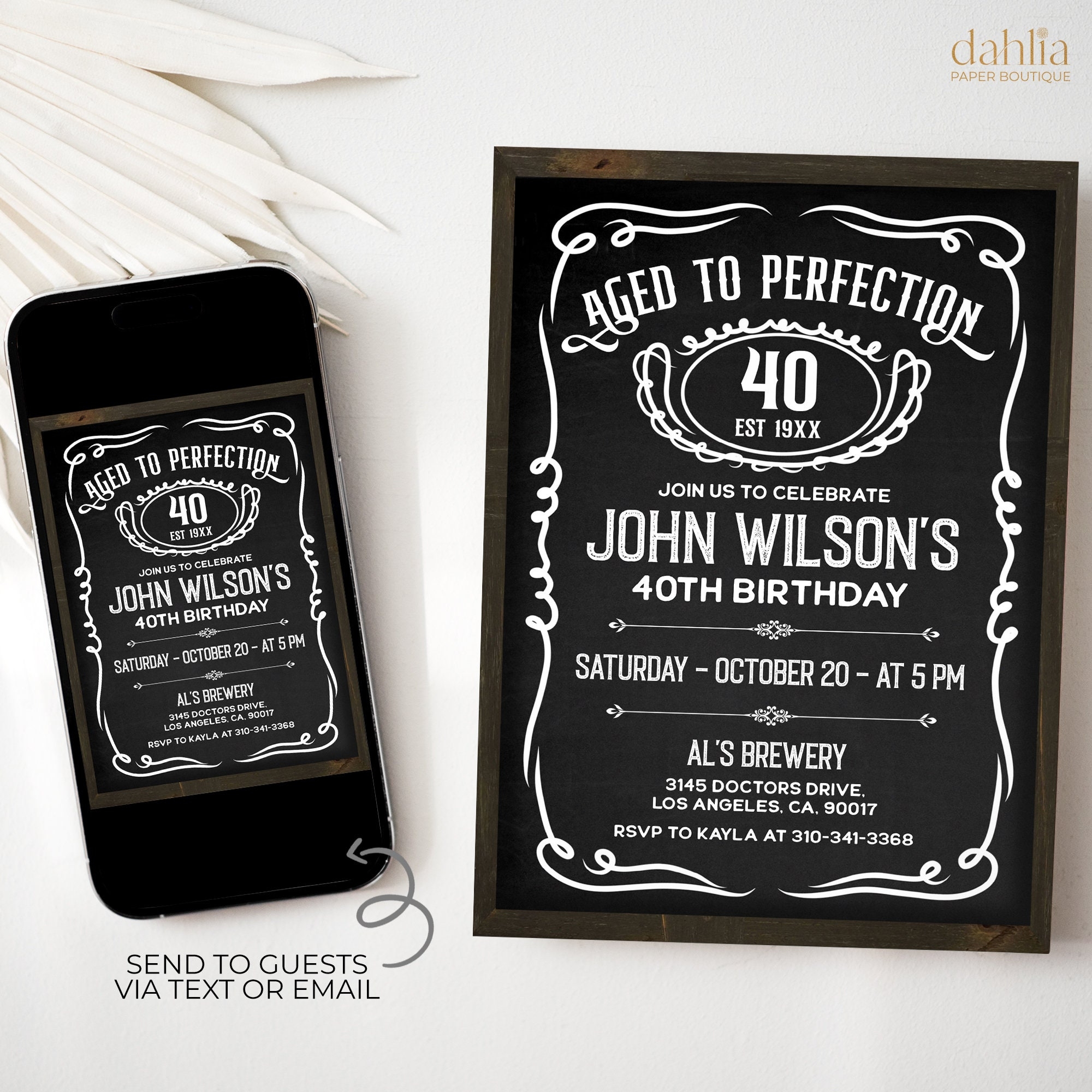 Aged To Perfection Invitation Template Etsy