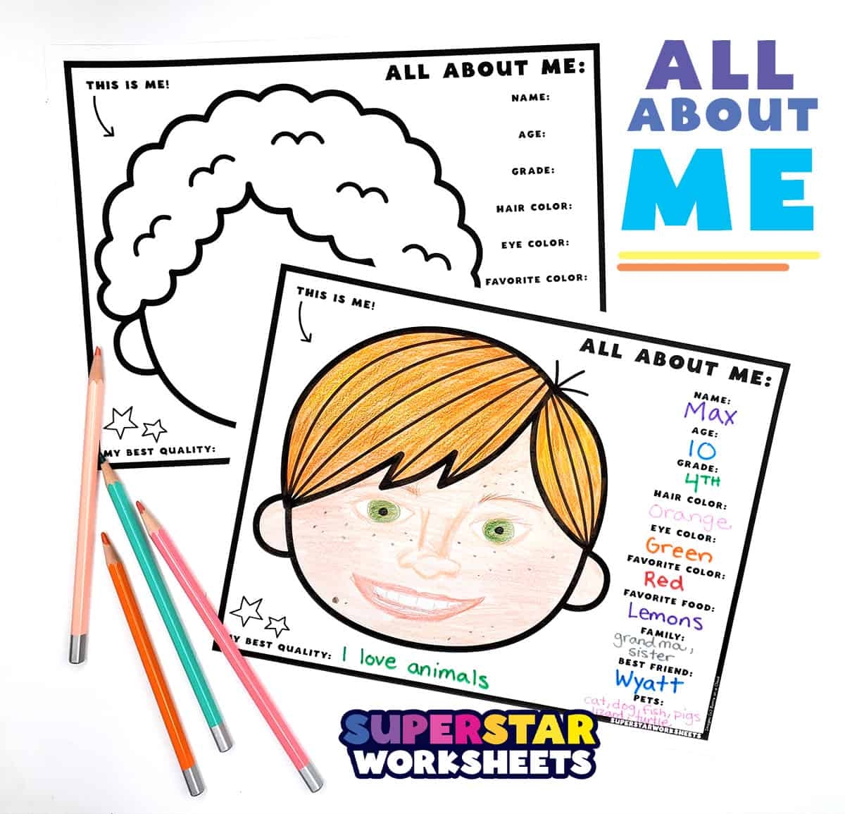 All About Me Face Template Superstar Worksheets All About Me Face Template Superstar Worksheets