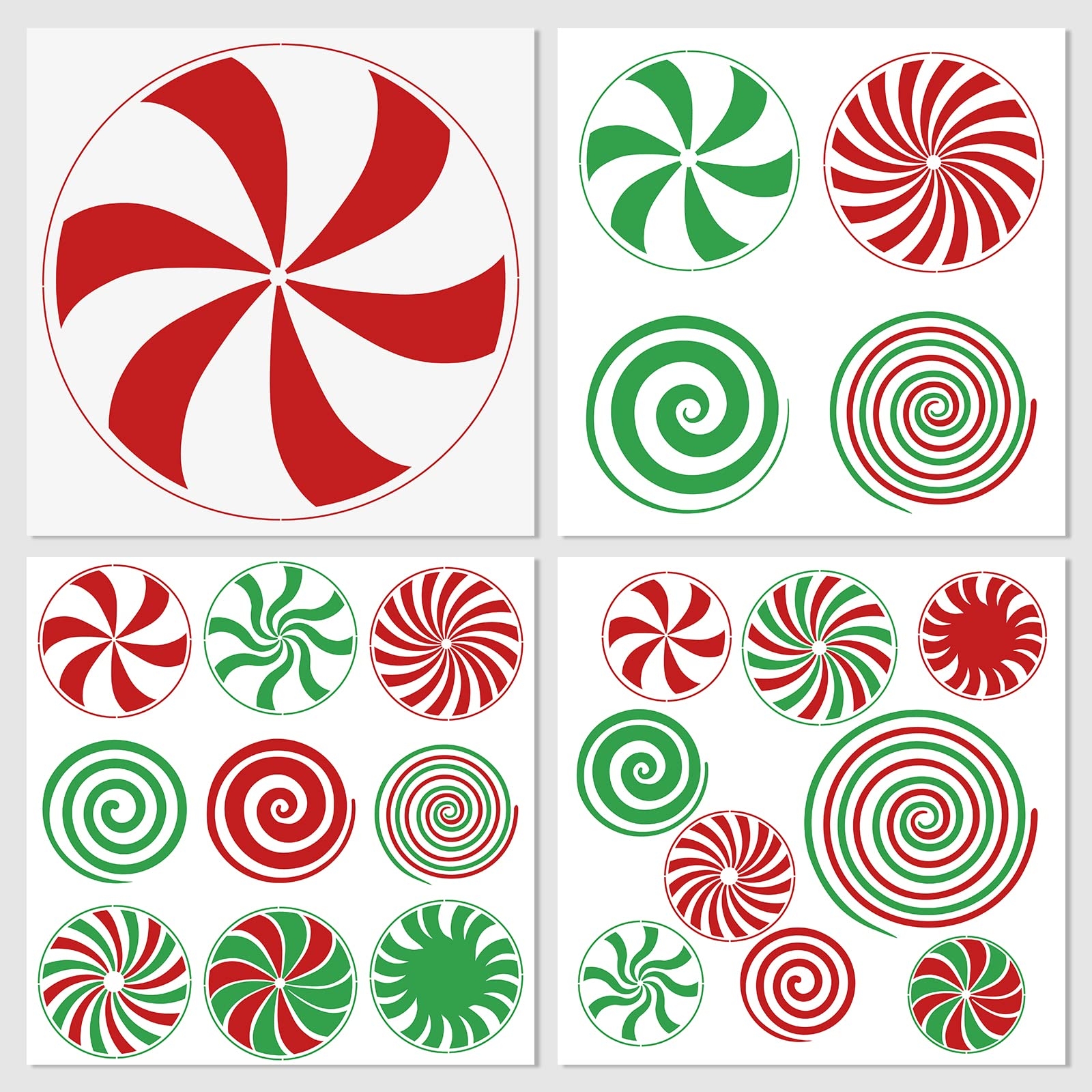 Amazon 4 Pcs Christmas Stencils For Painting Christmas Candy Stencils Template Plastic Reusable Peppermint Candy Stencils On Wood For Christmas Decor Fabric Canvas DIY Home Decor 12x 12inch Arts Crafts